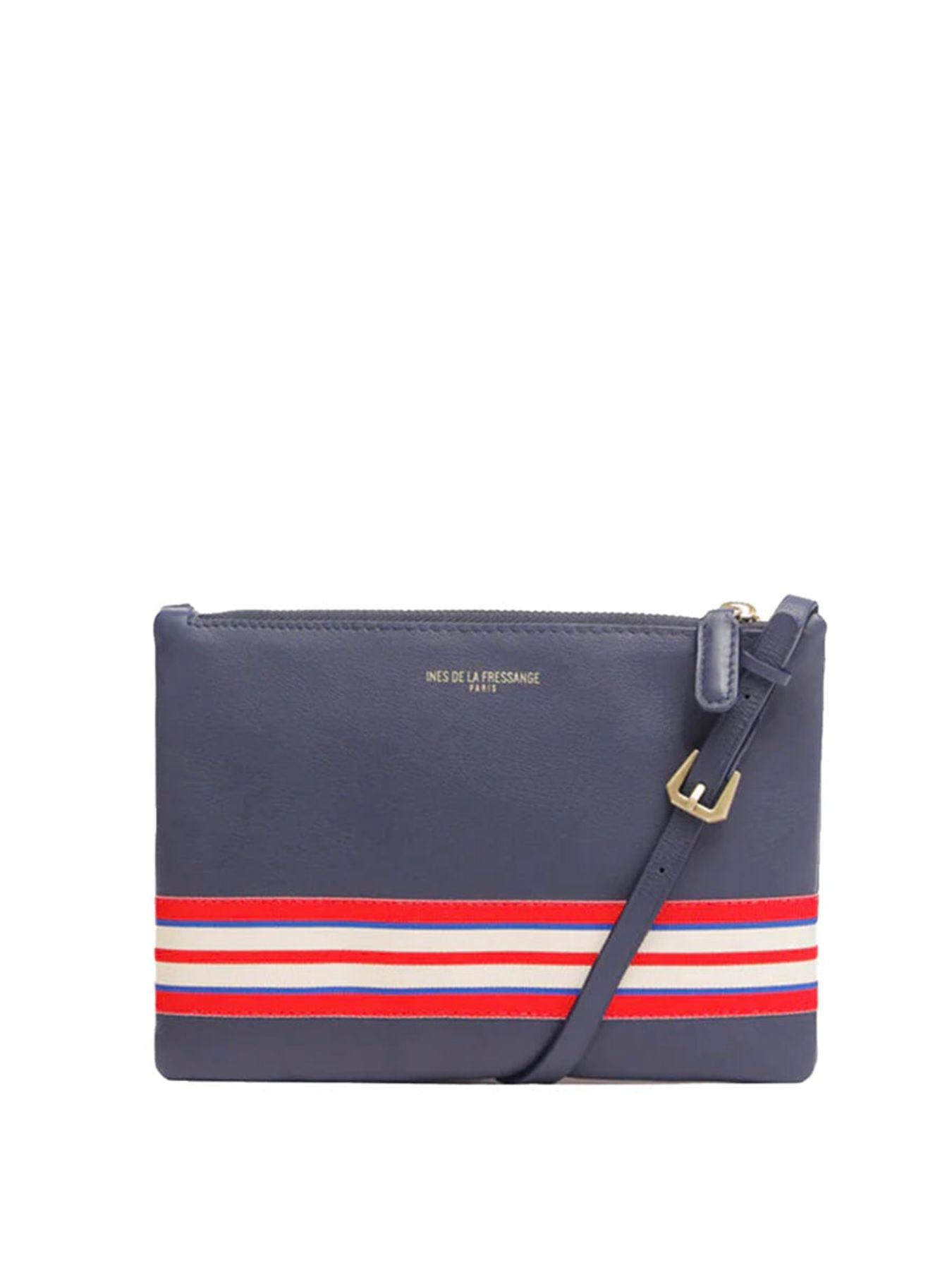 Le Parisien clutch bag in navy leather