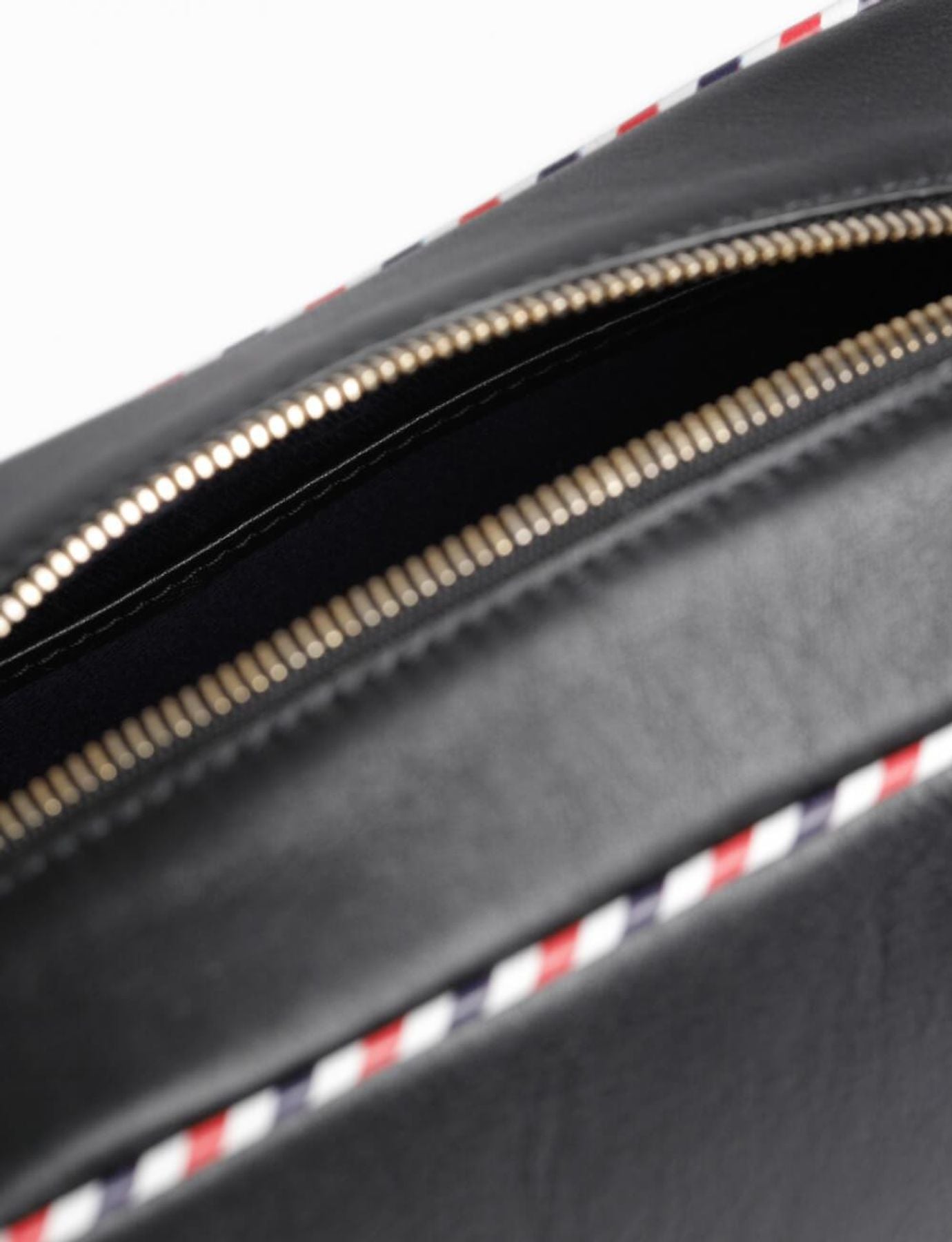 Marcia bag in black leather with tricolour trim