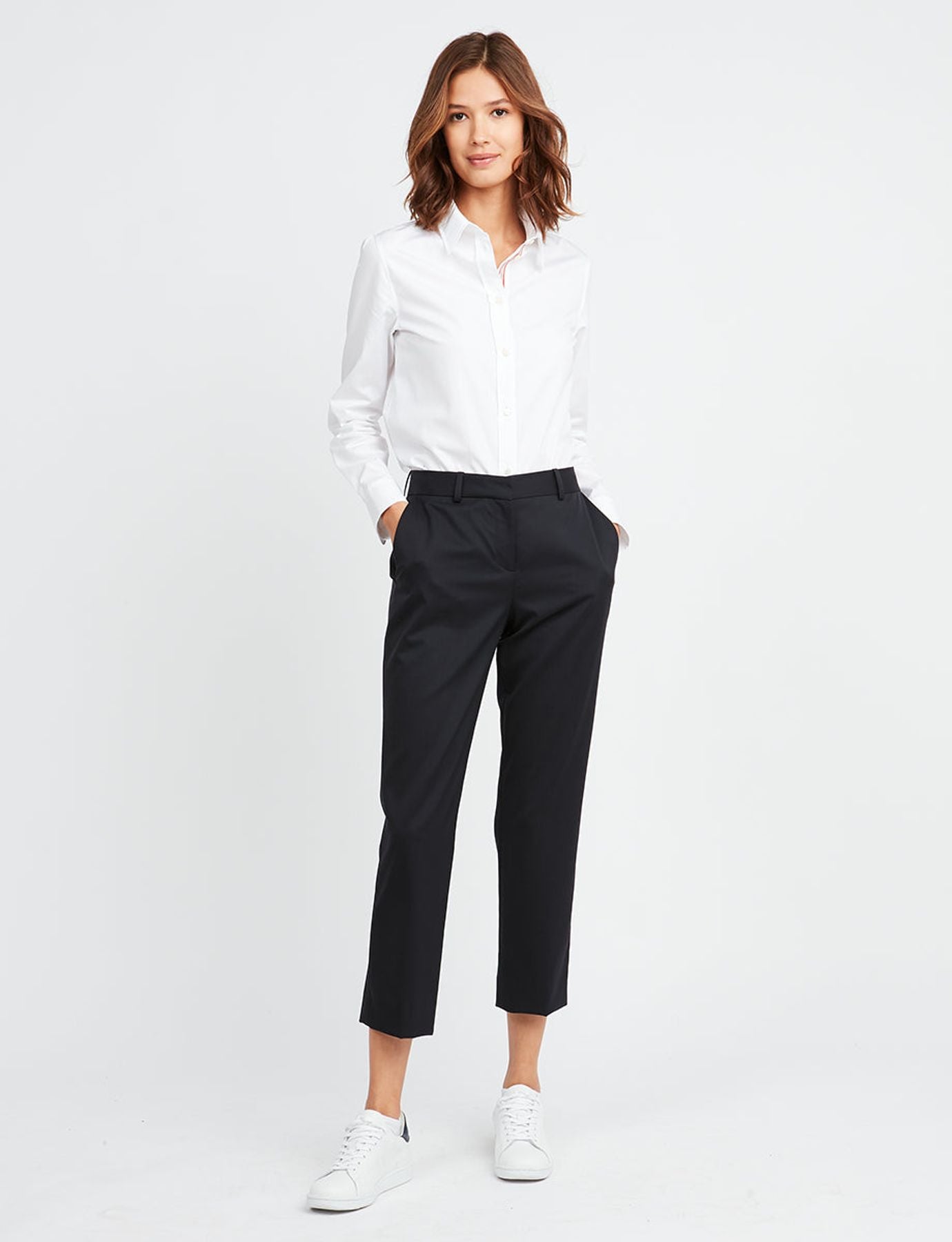 Pantalón Audrey de lana fina azul marino