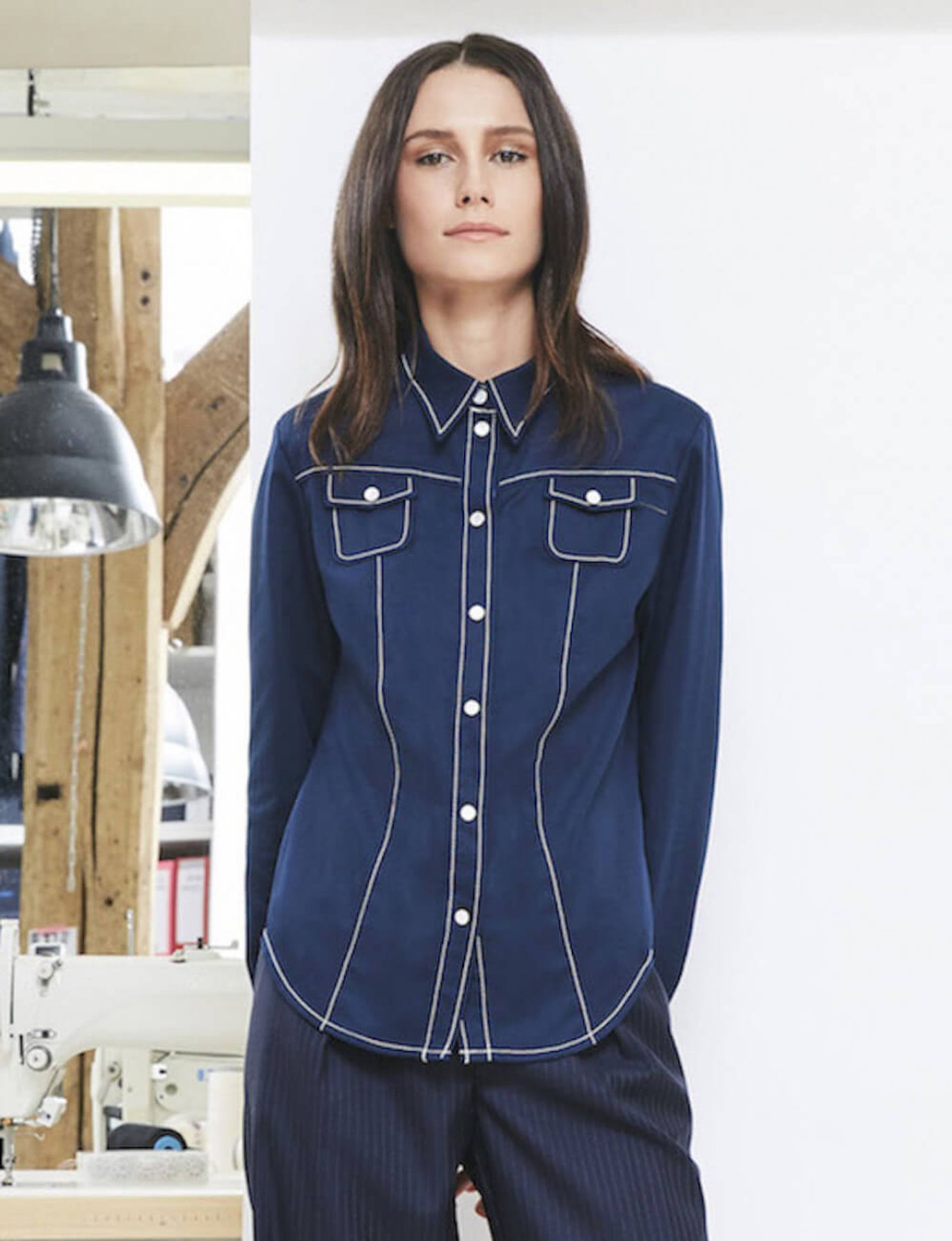 Myrna navy blue shirt