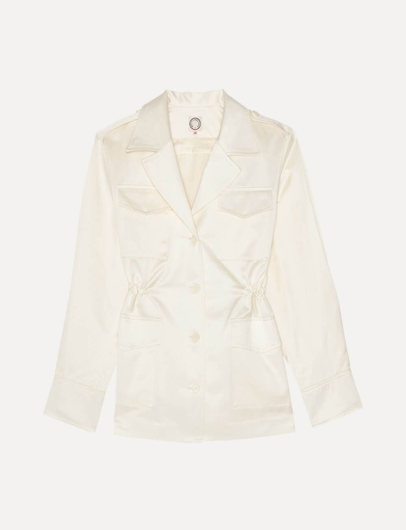 Chaqueta de satén de algodón marfil Neva