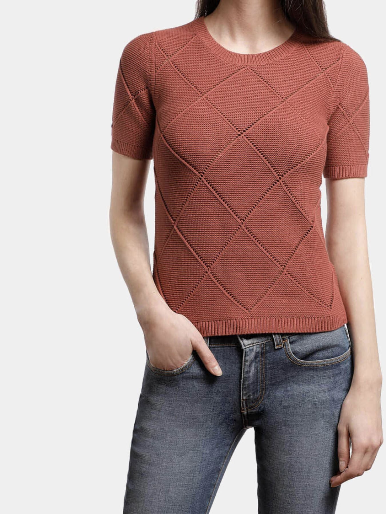 Camiseta de punto ocre Gaetano