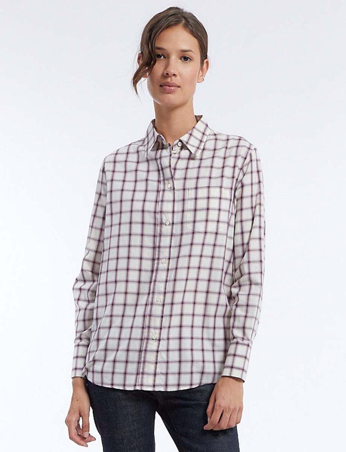 Maureen red and white check shirt