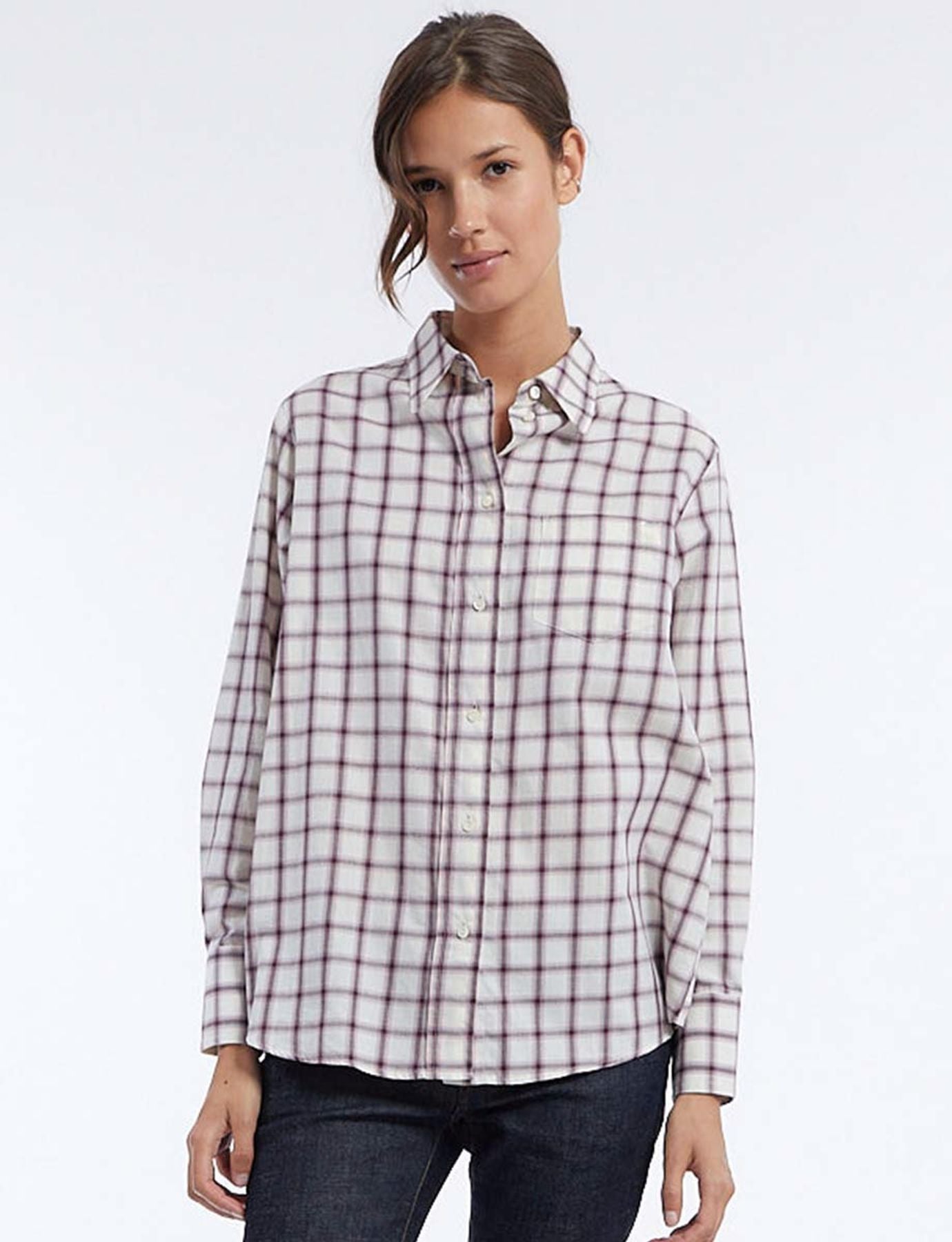 Maureen red and white check shirt