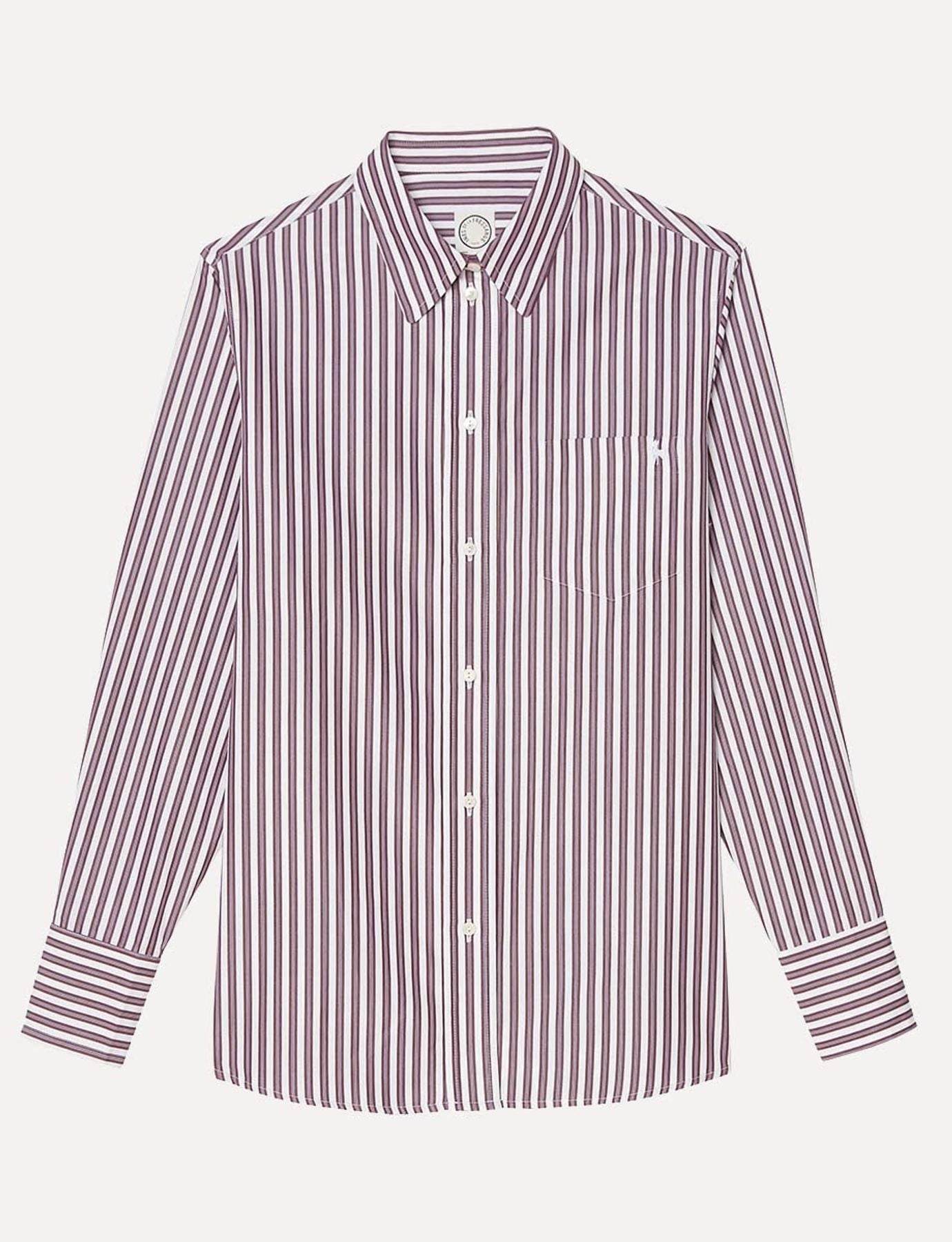 Maureen camisa de rayas rojas y blancas