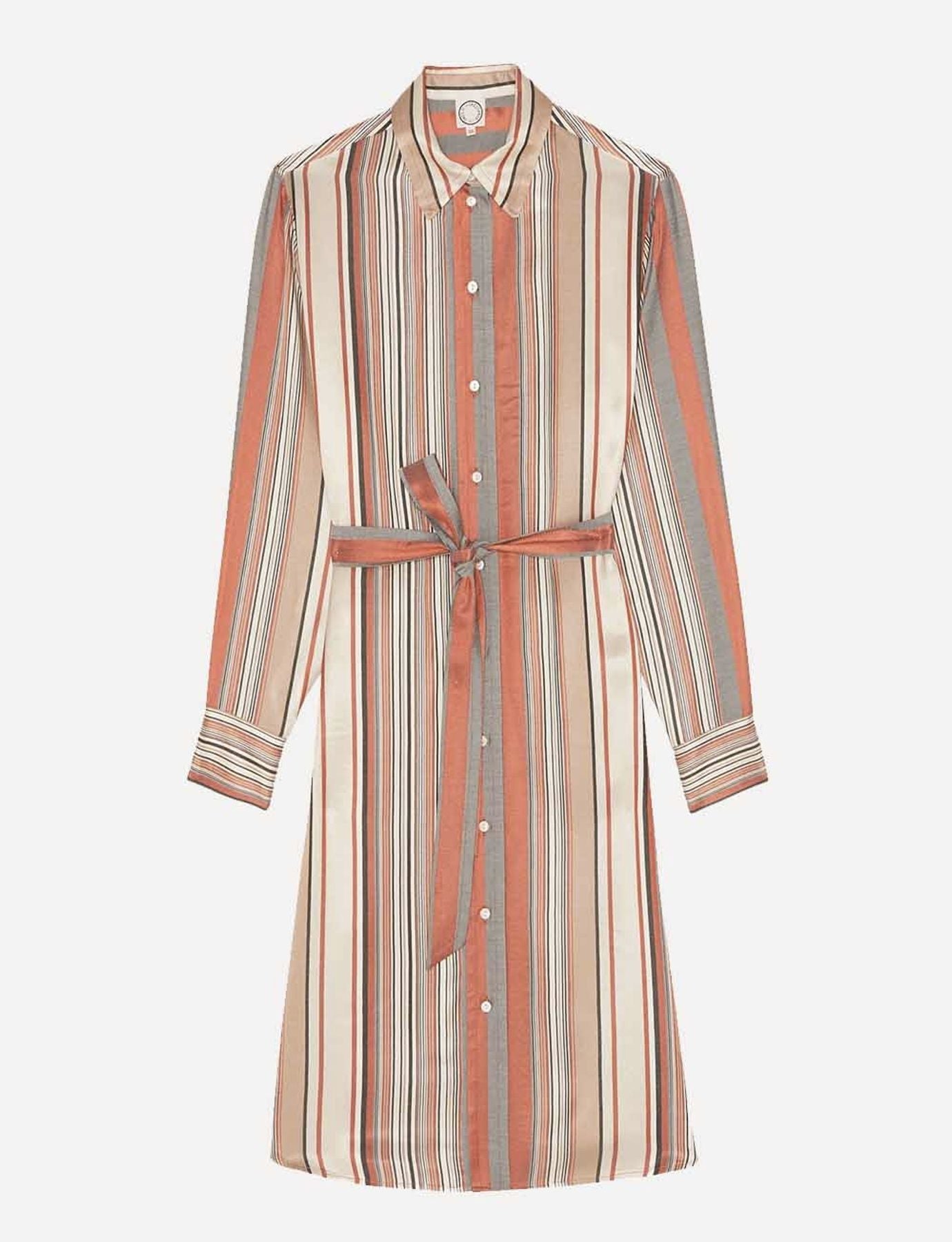 Vestido de rayas camel Amour