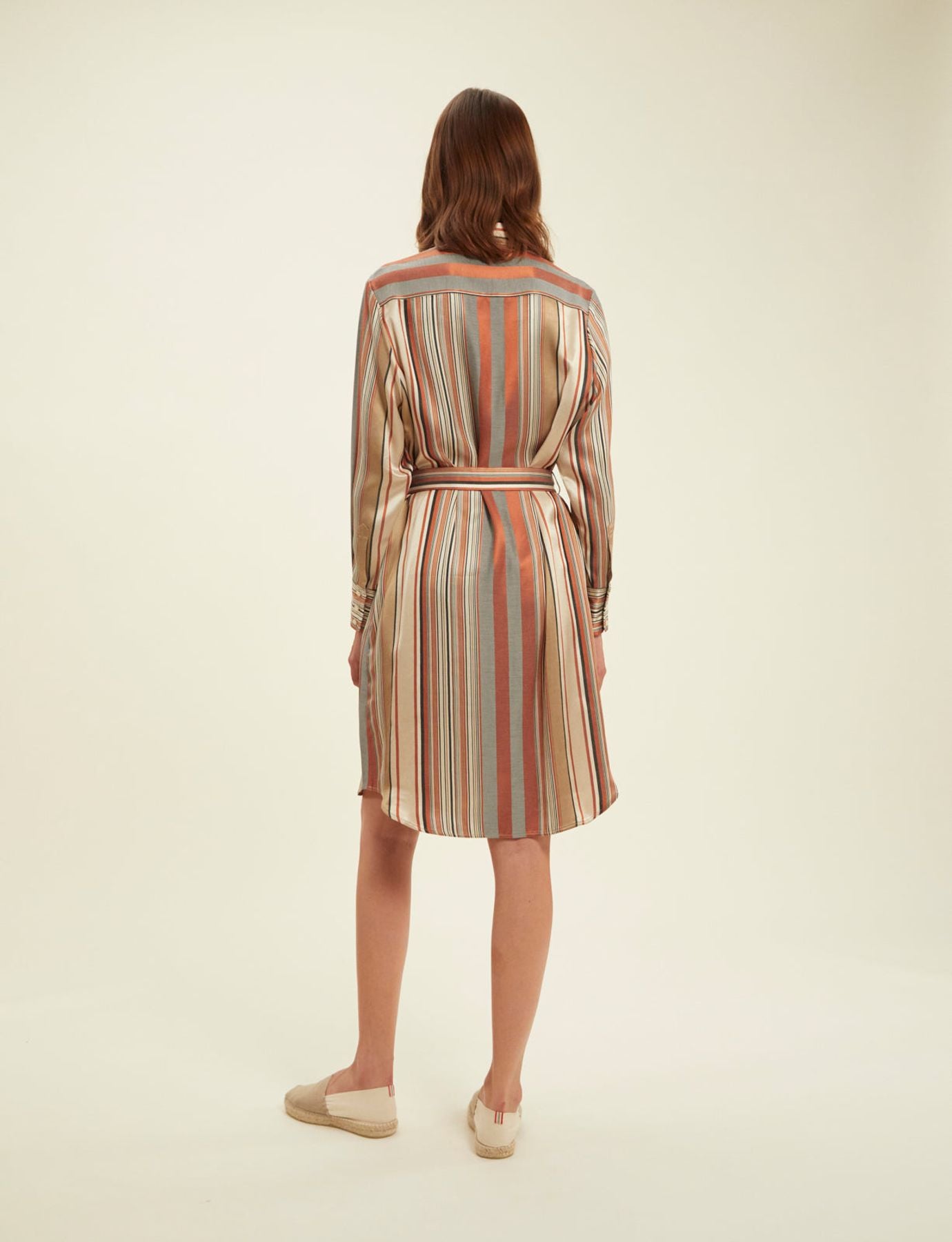 Vestido de rayas camel Amour