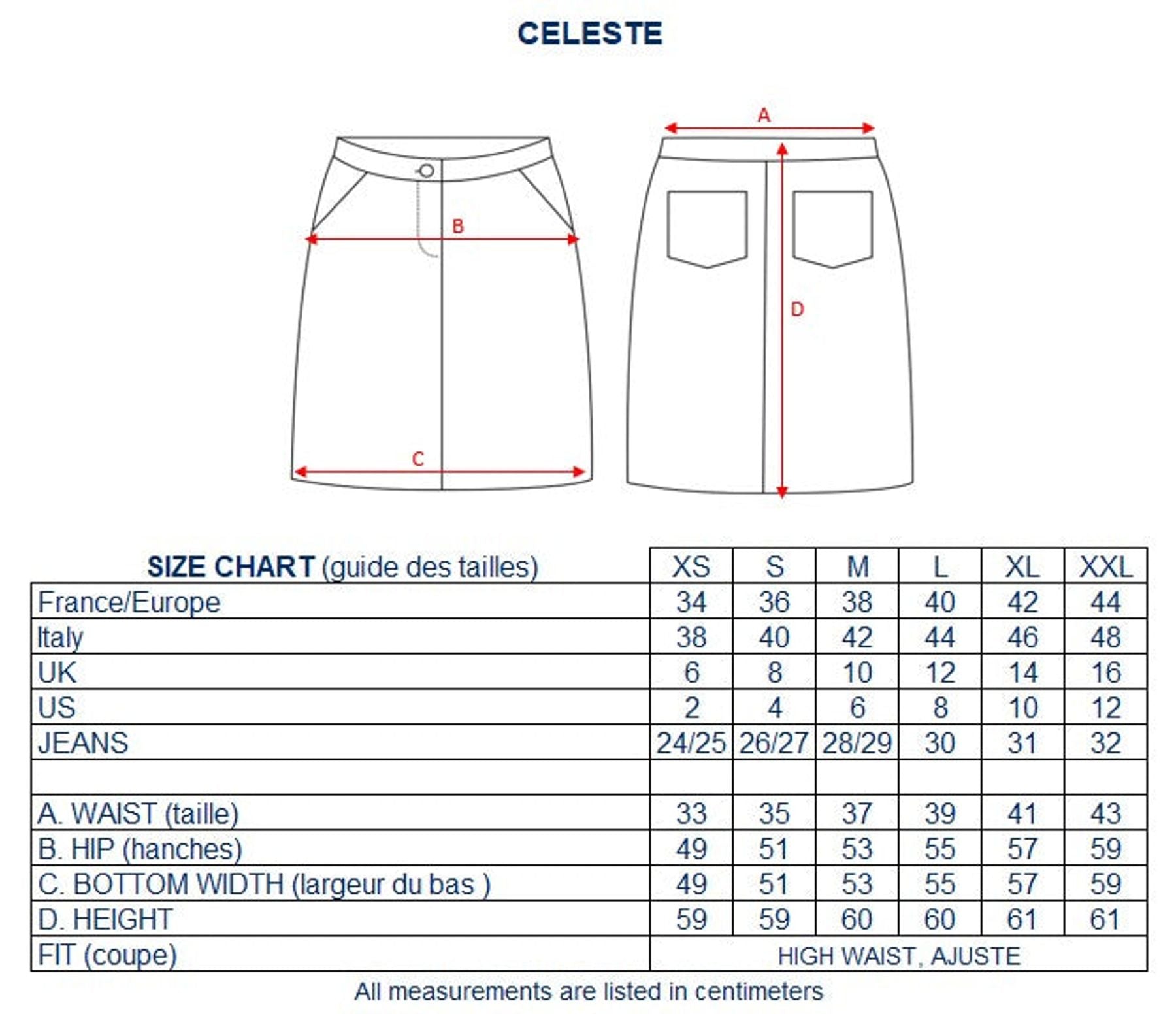 Falda estampada Celeste Brest