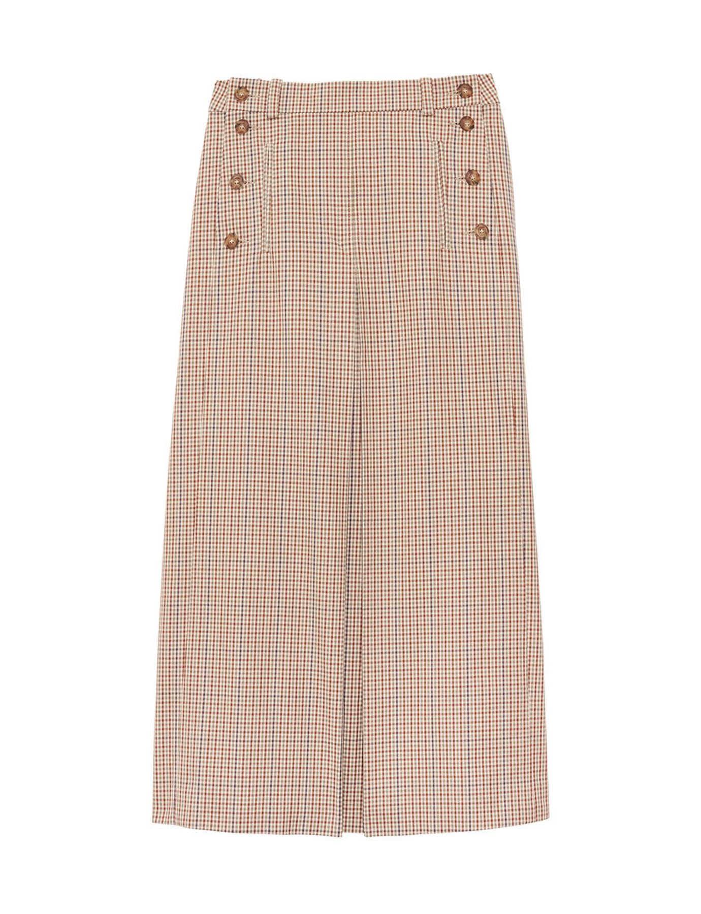 Falda Yona de cuadros beige