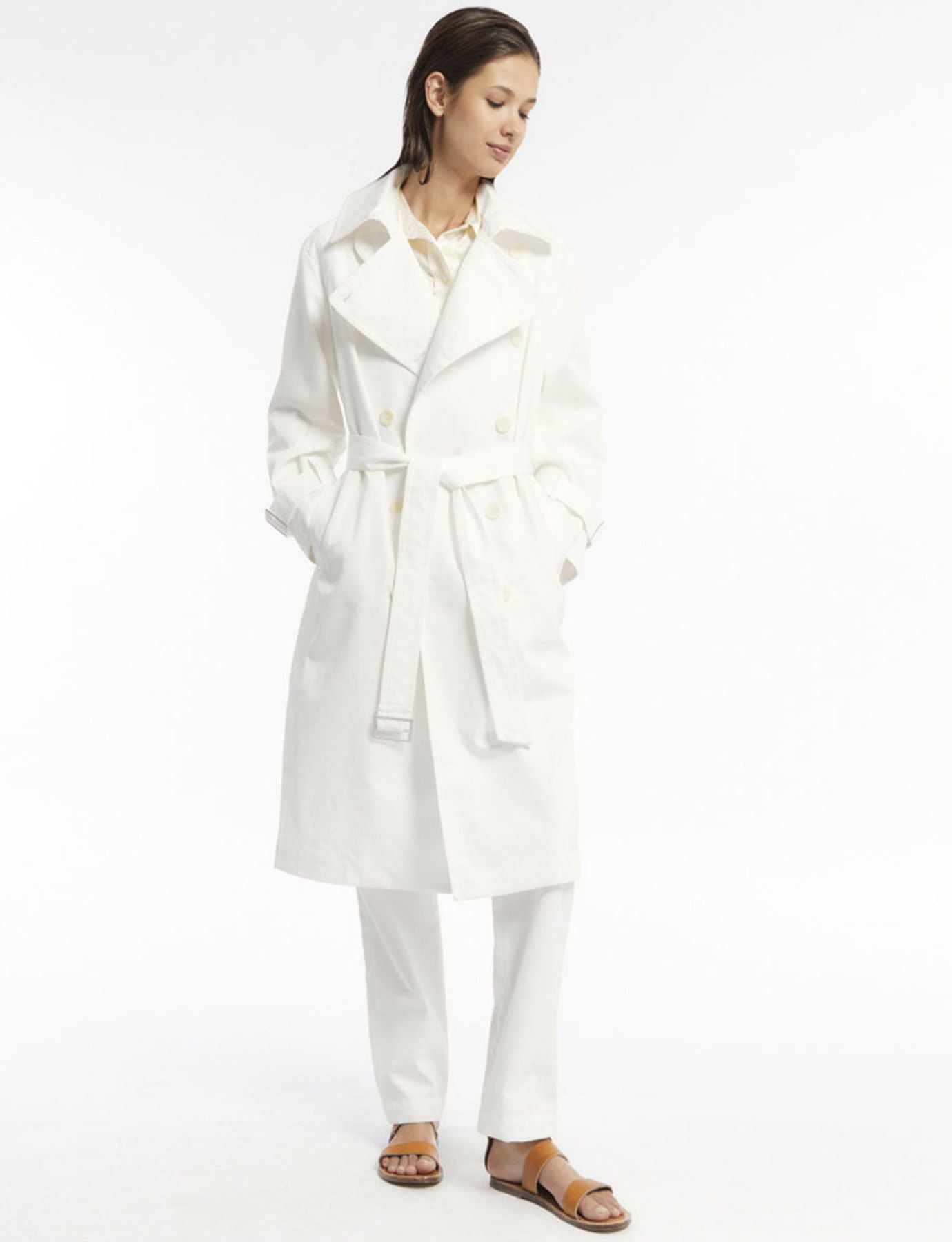 Gabardina Blake blanca de algodón