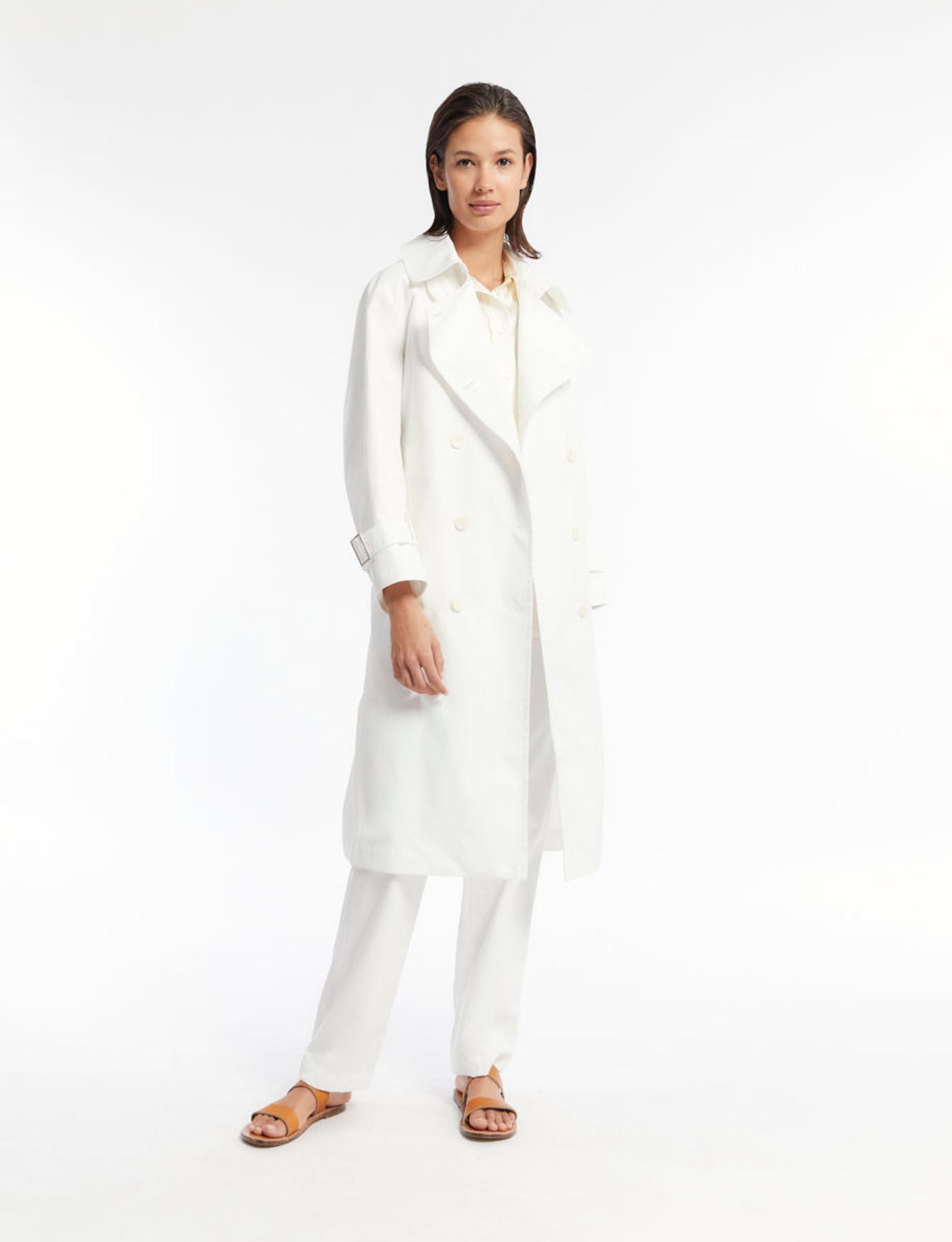 Gabardina Blake blanca de algodón