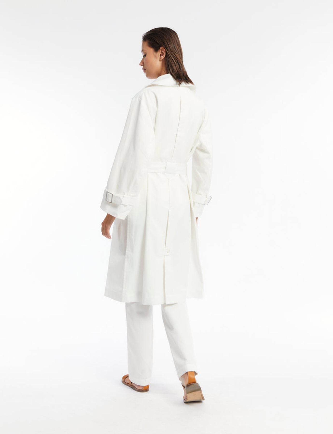 Gabardina Blake blanca de algodón