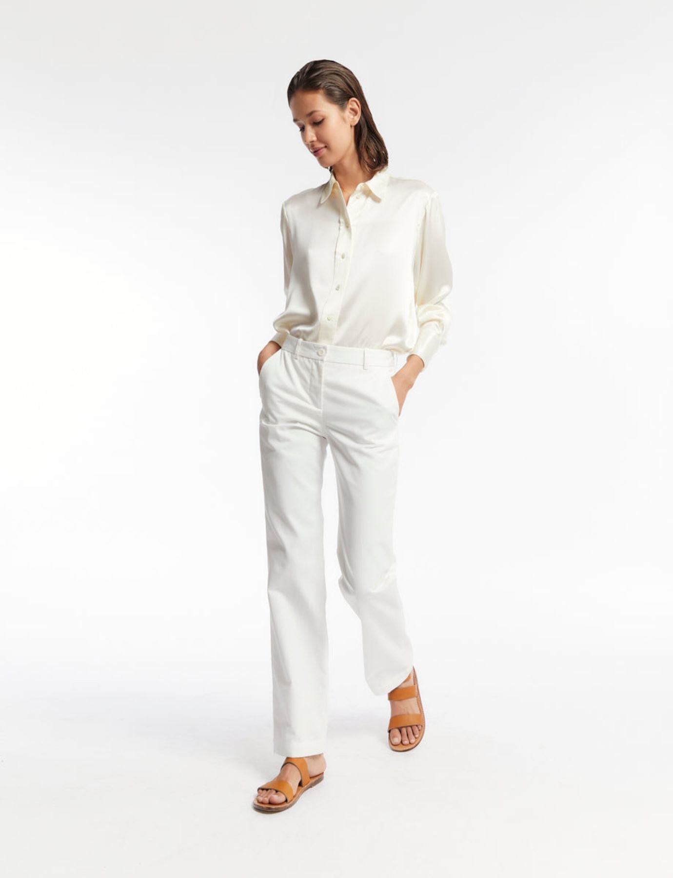 Pantalón de algodón blanco Francisco