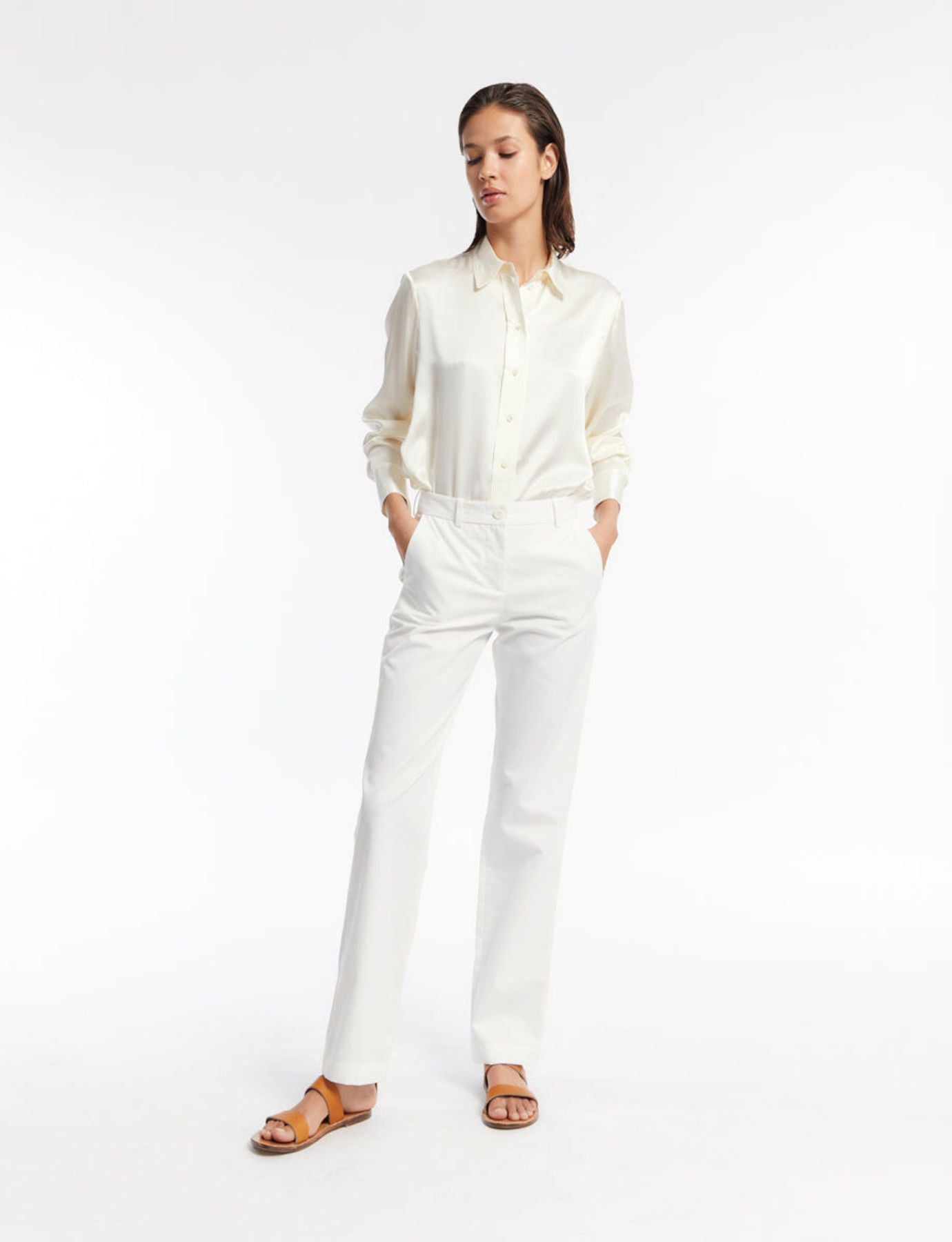 Pantalón de algodón blanco Francisco