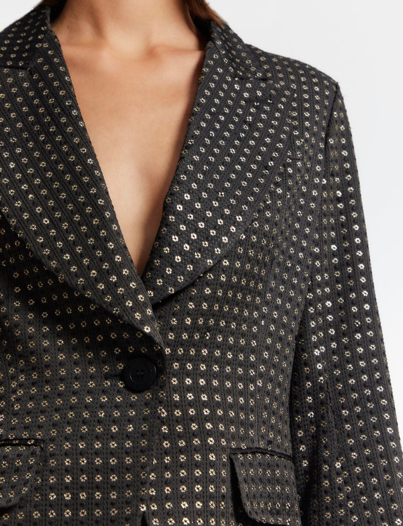 Chaqueta negra bordada Gaelle