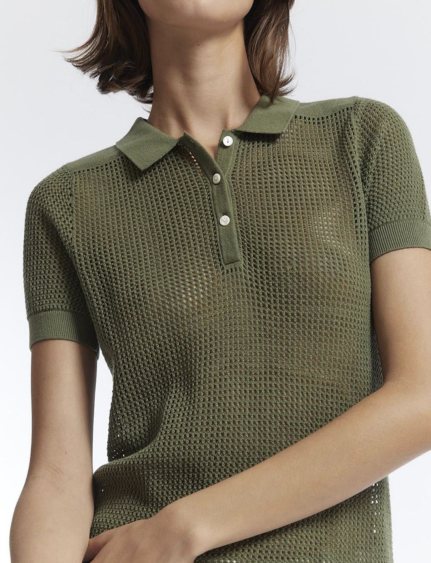 Polo de ganchillo Ilario caqui