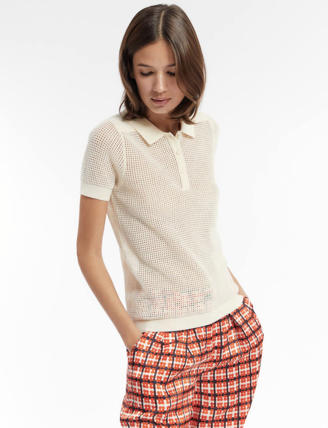 Polo de ganchillo Ilario marfil