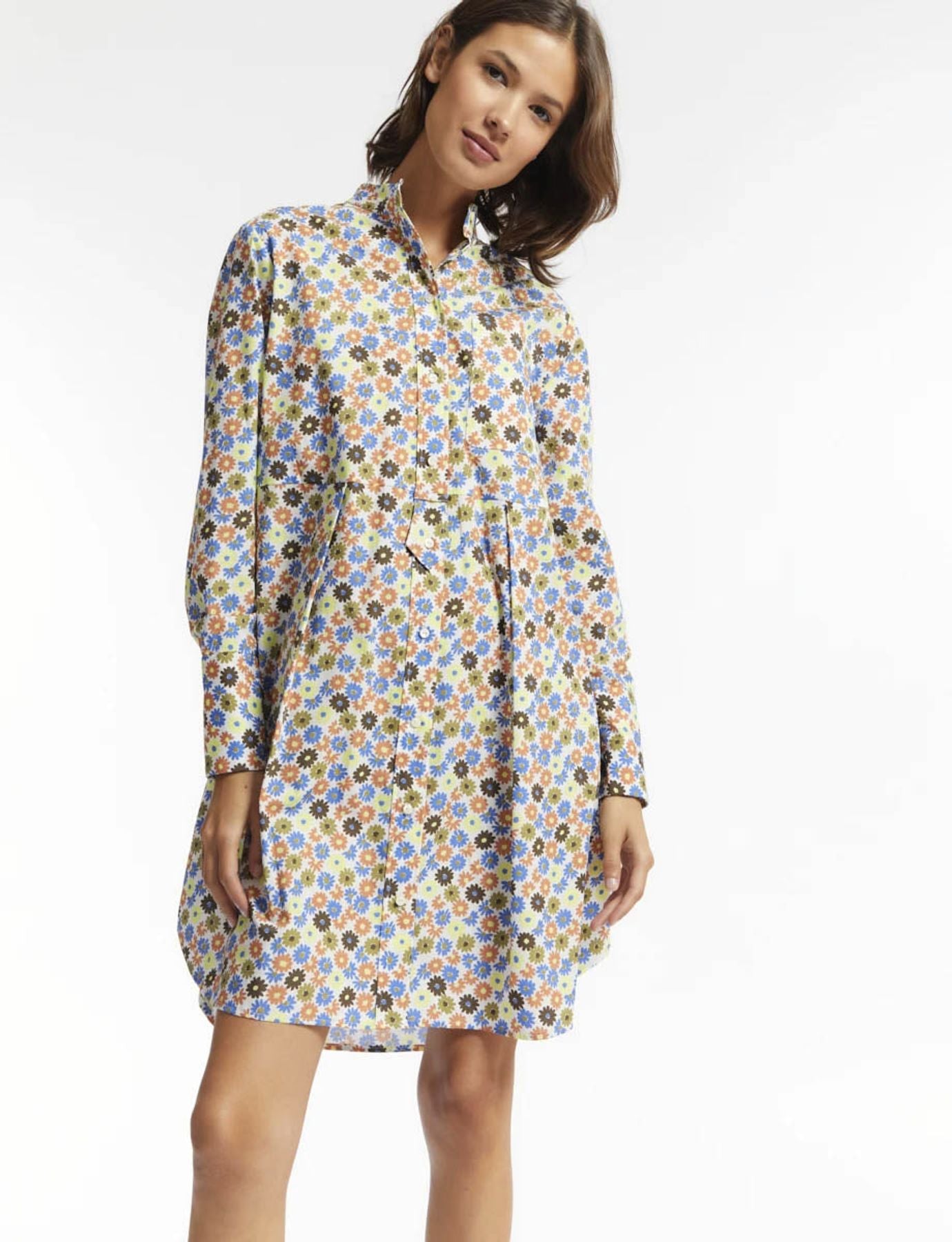 Vestido camisero Martina de algodón floral