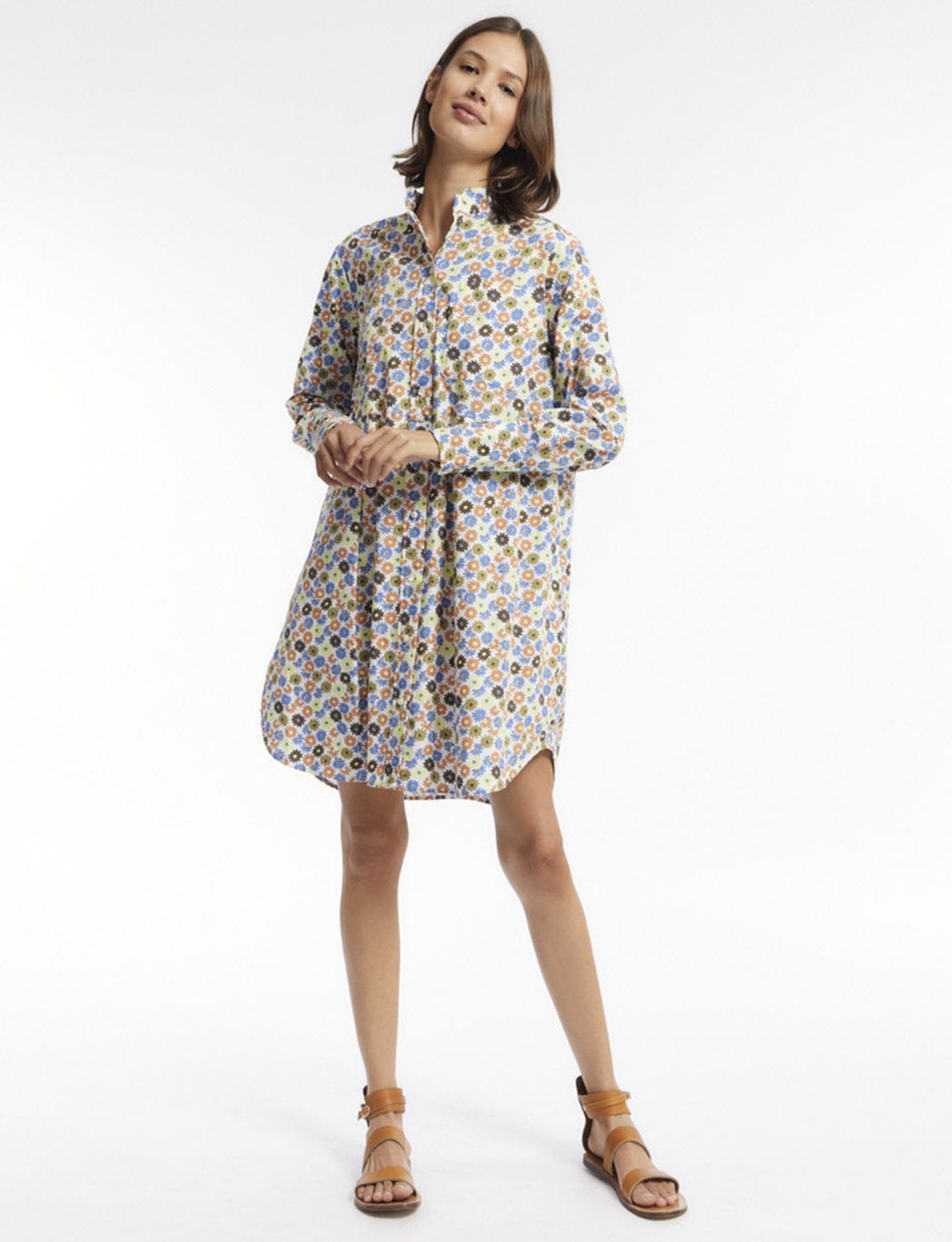 Vestido camisero Martina de algodón floral