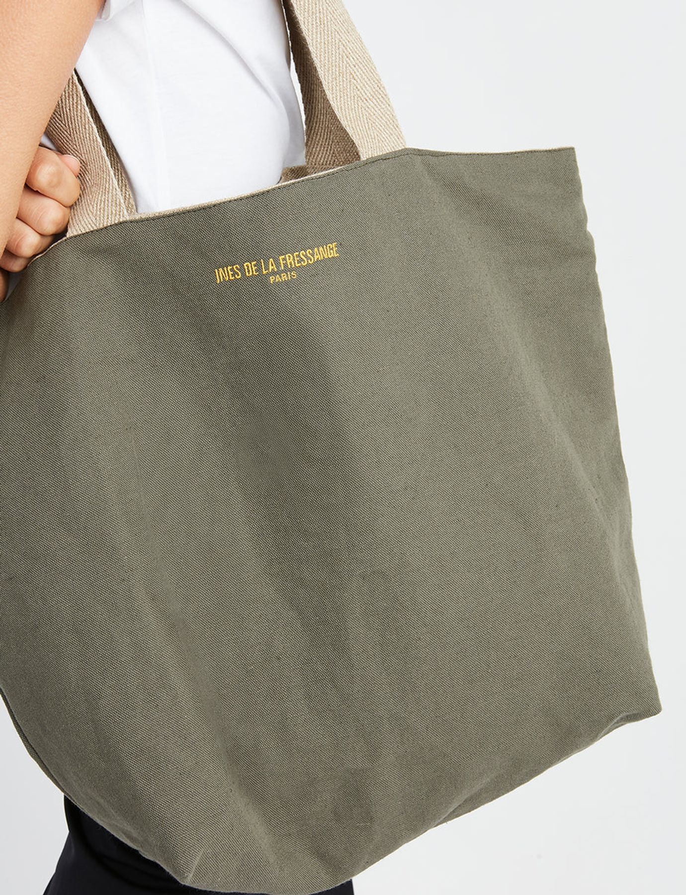 Reversible tote bag Lila khaki