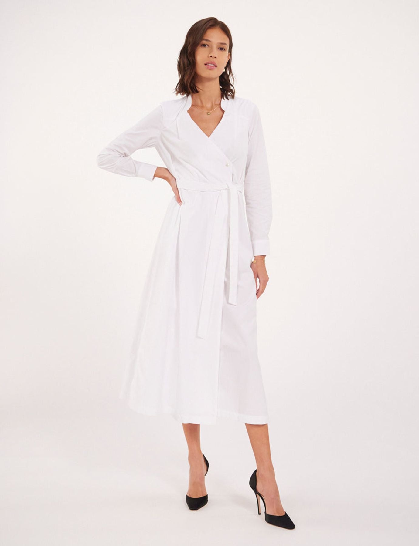 Vestido blanco de algodón Jodie