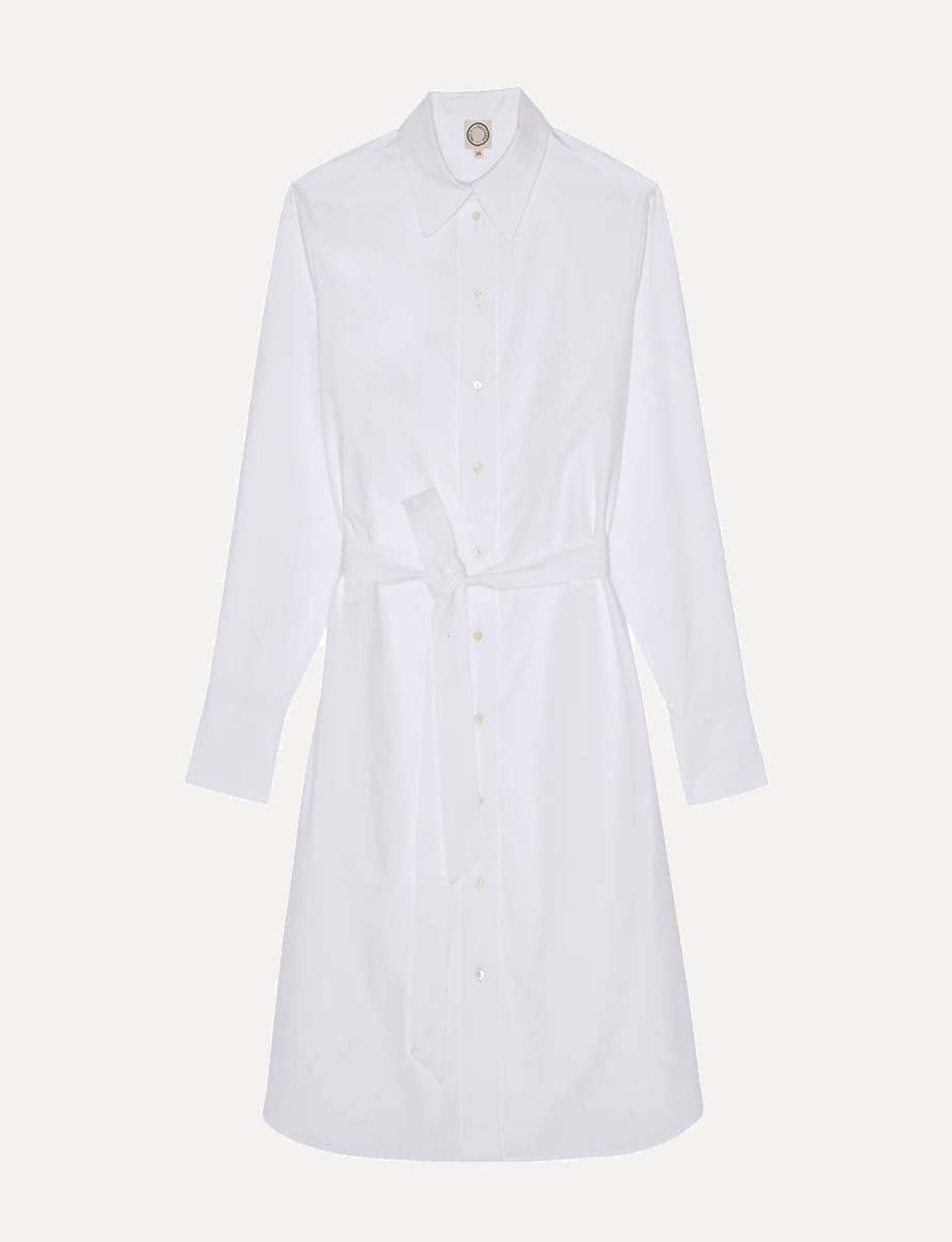 Vestido camisero Amour algodón blanco