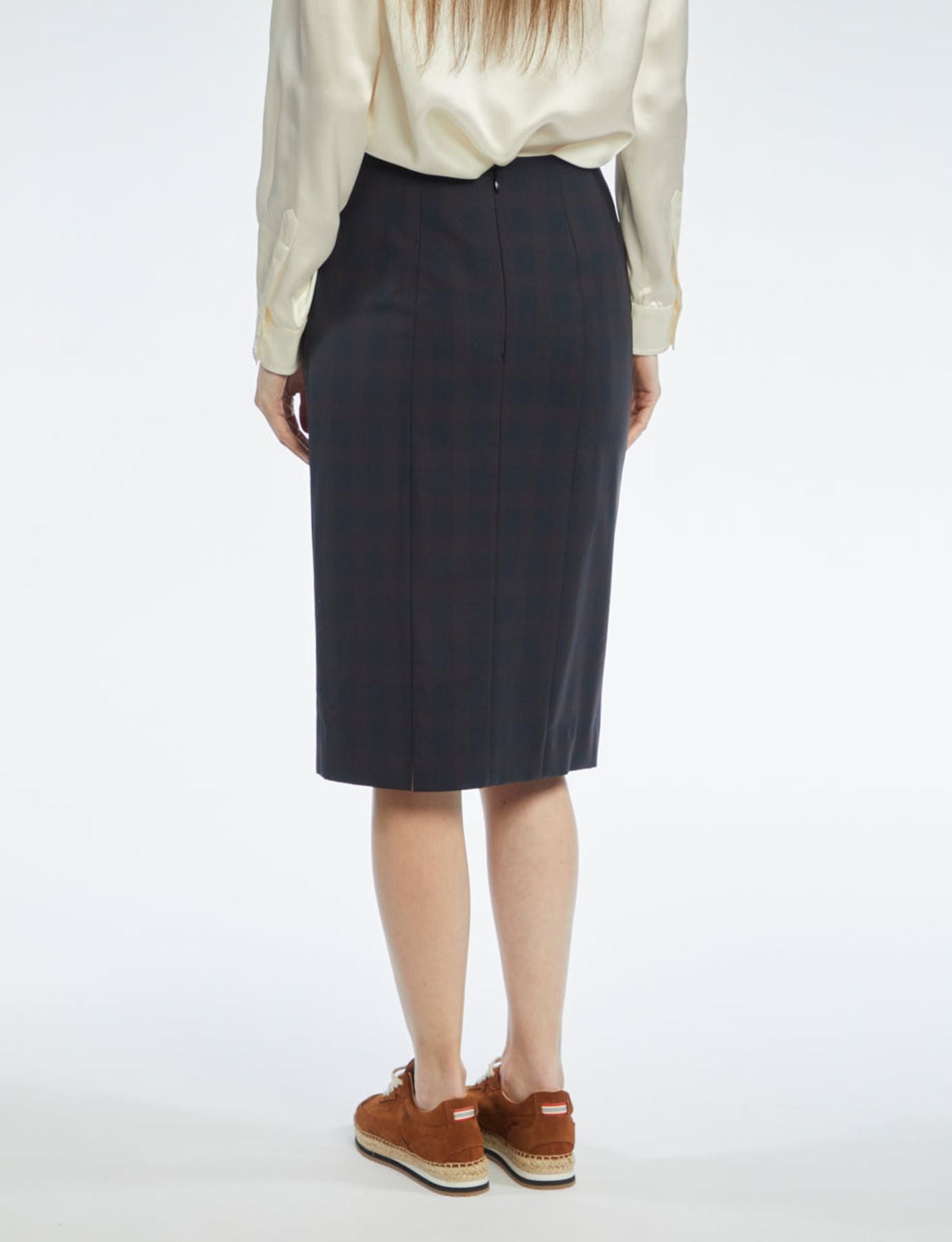 Falda de lana azul marino Chantal