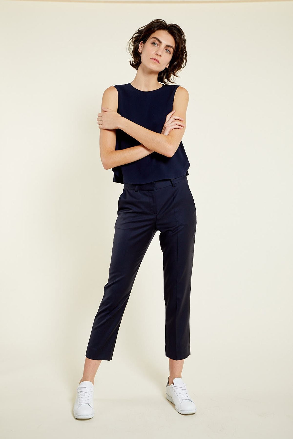 Albert navy blue blouse