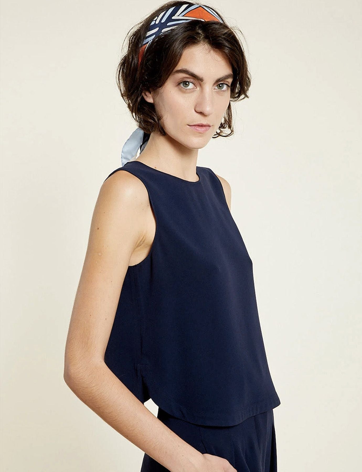 Albert navy blue blouse