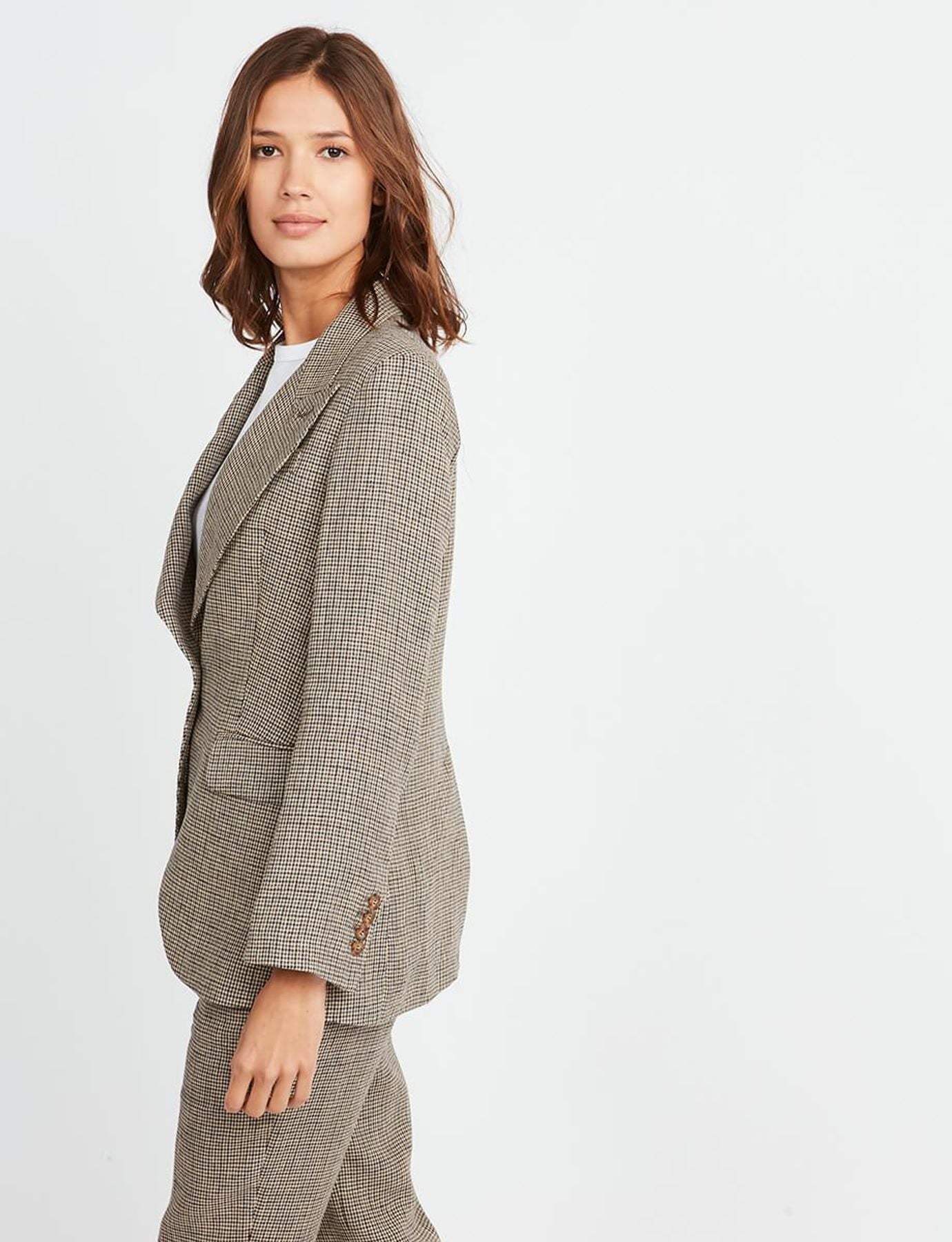 Giacca Gaelle in houndstooth lino