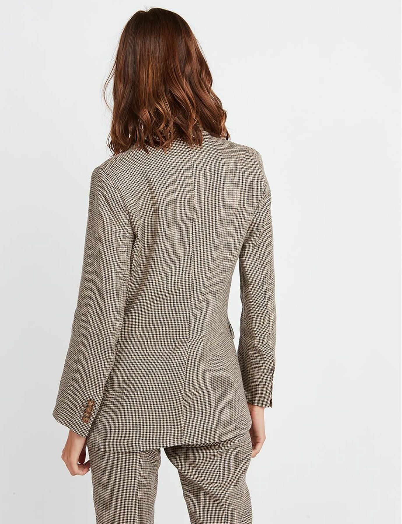 Giacca Gaelle in houndstooth lino