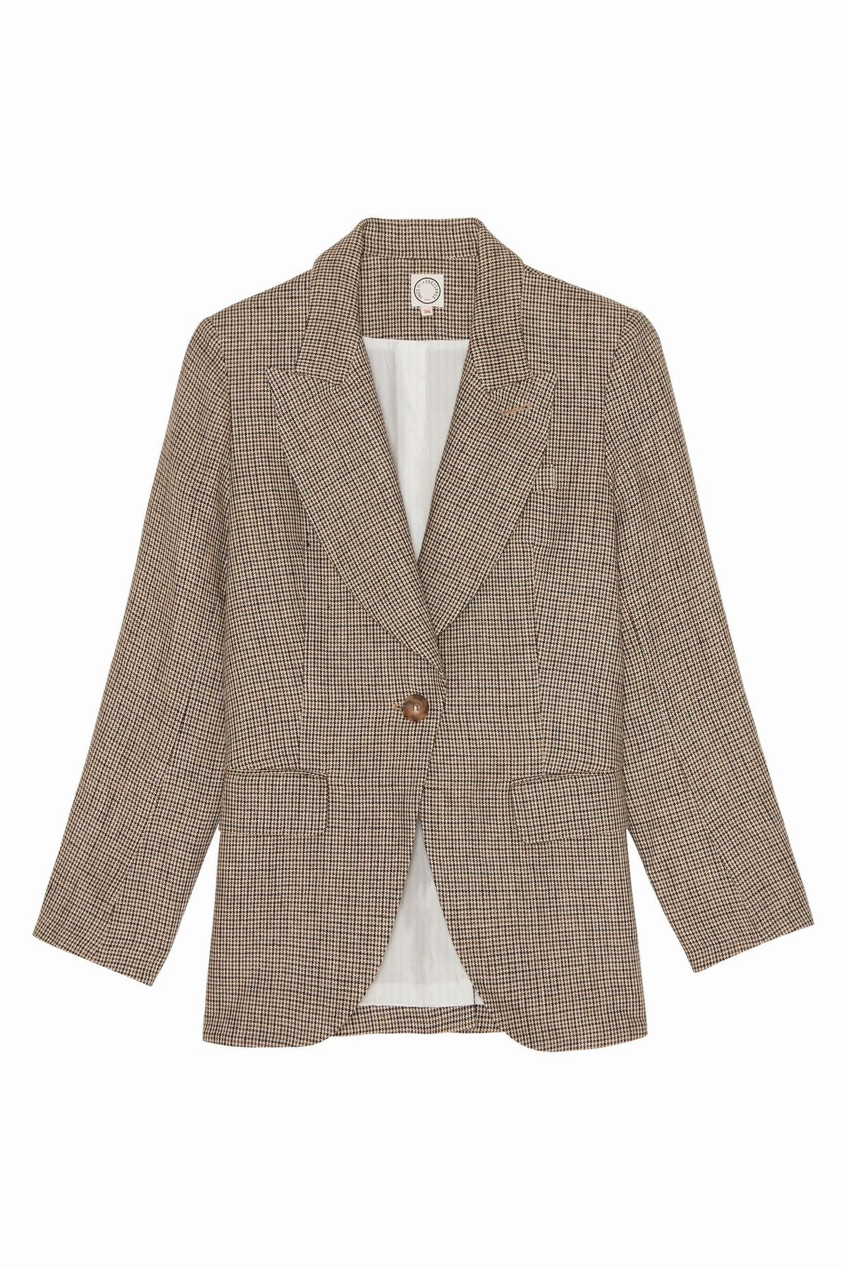 Giacca Gaelle in houndstooth lino