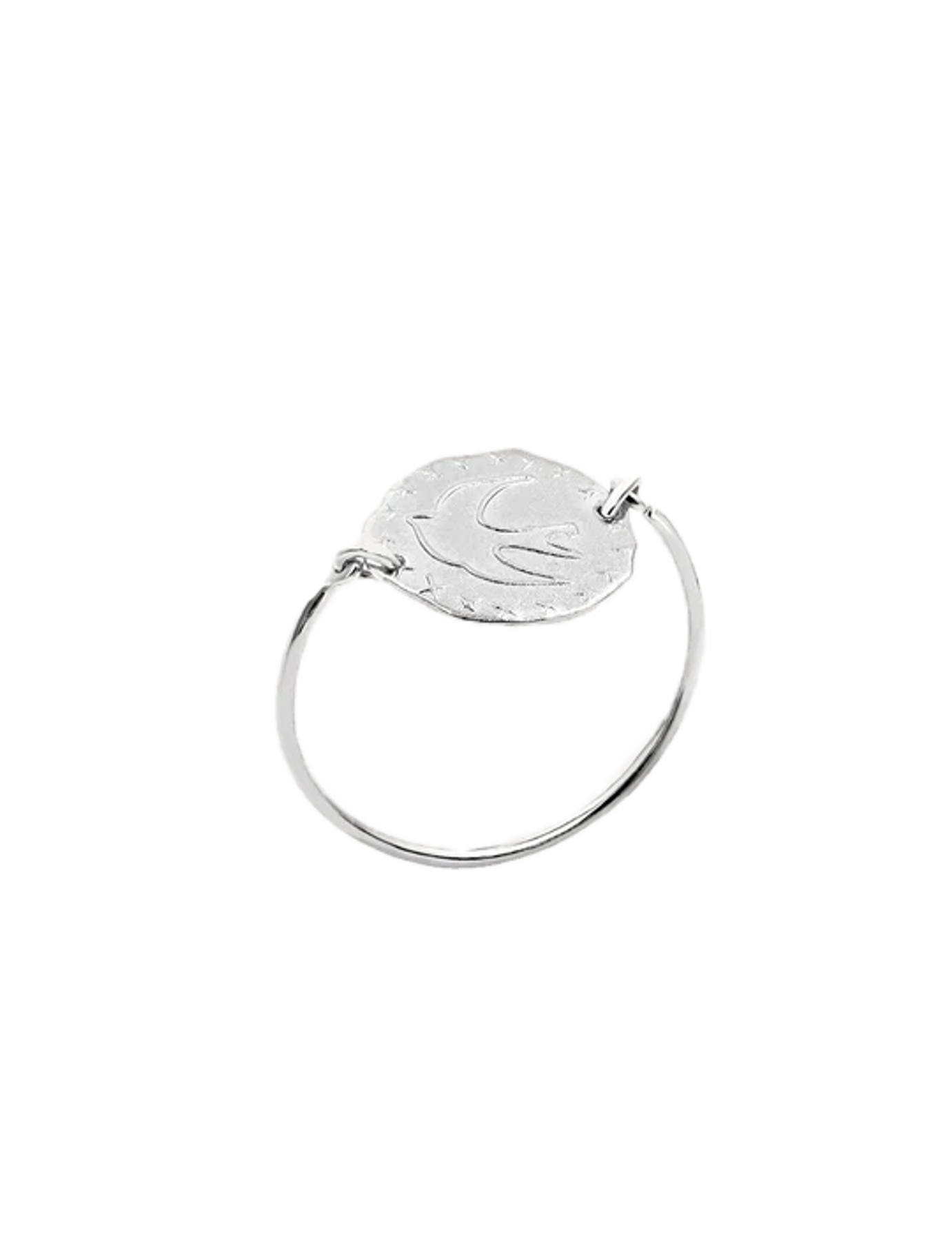 Lutece silver dove ring