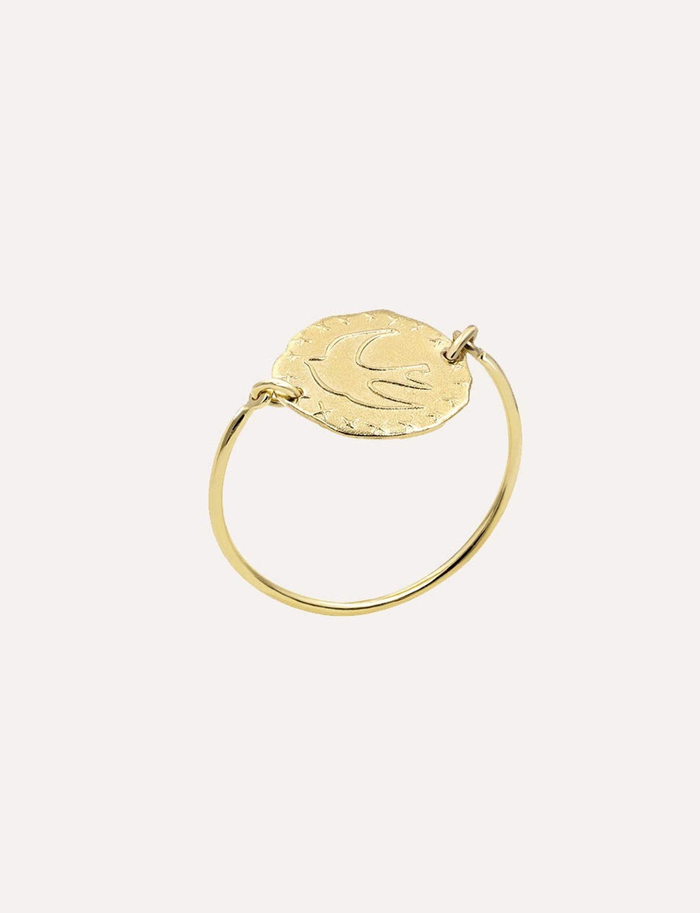 Gold-plated Lutetia dove ring