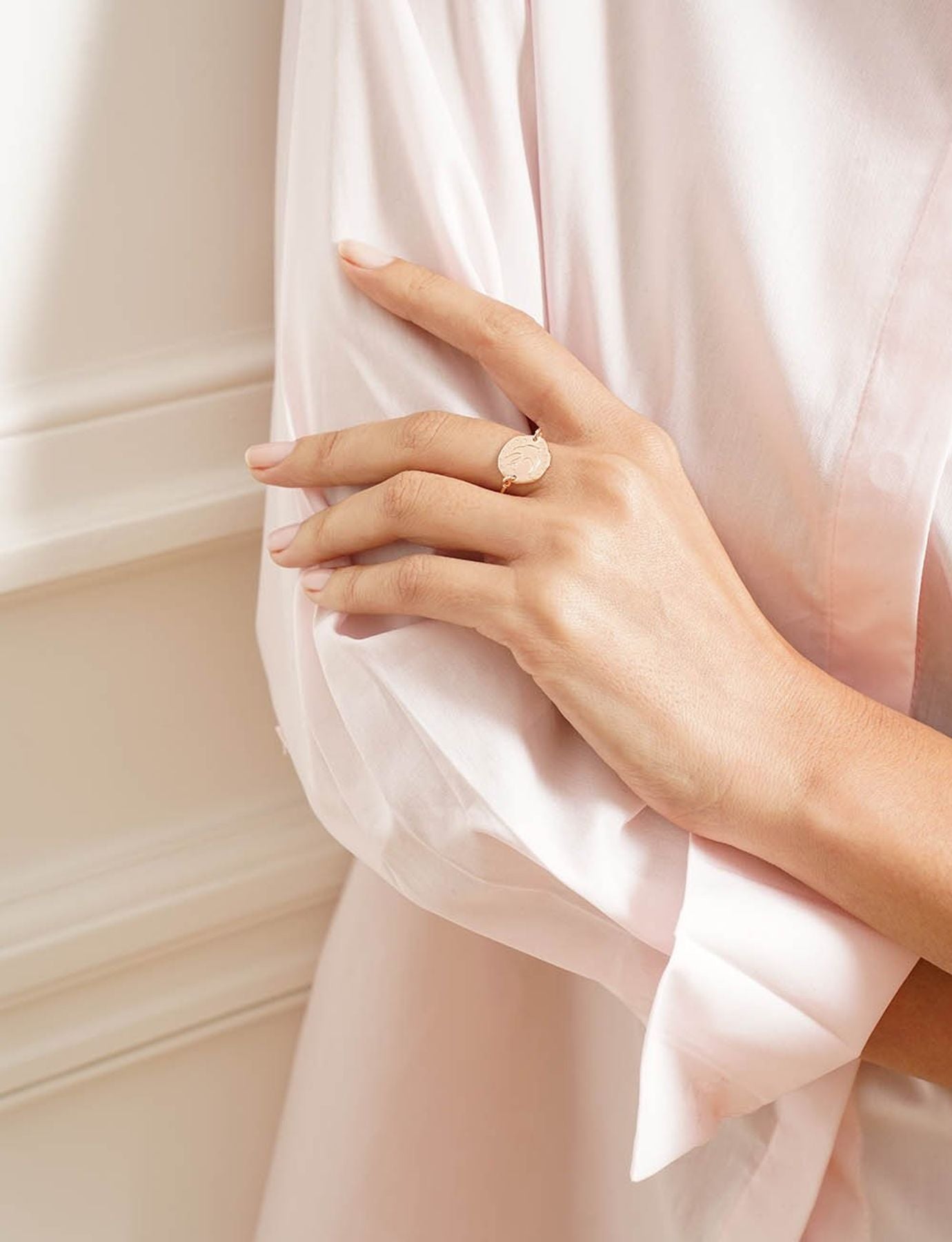 Pink gold-plated Lutece dove ring