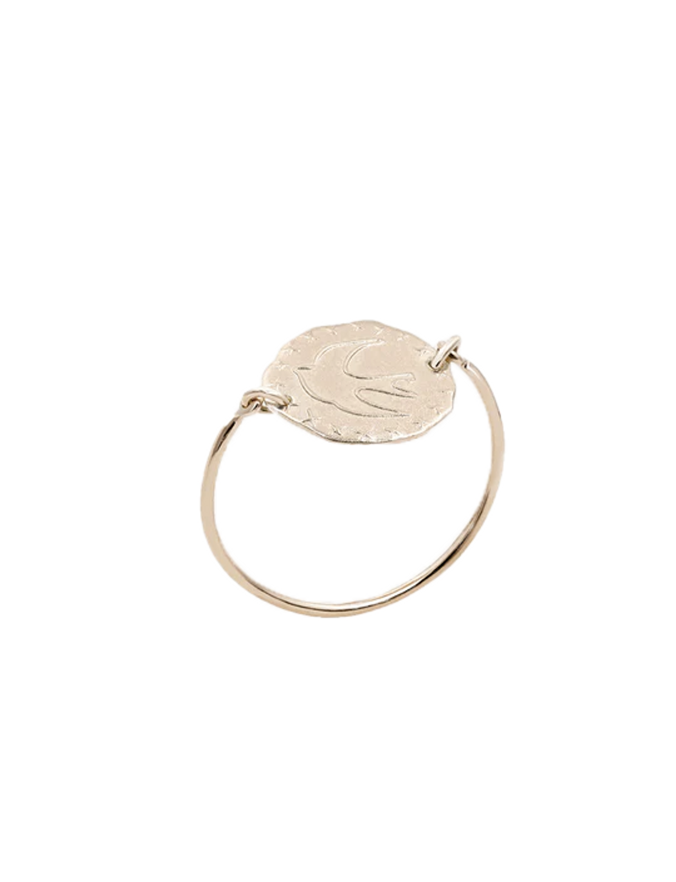 Pink gold-plated Lutece dove ring