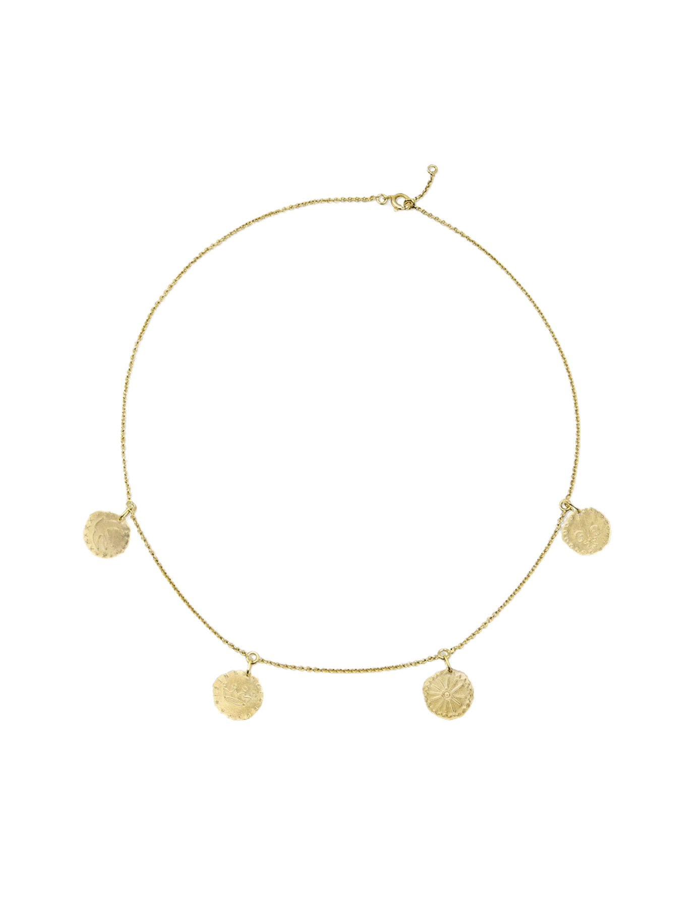 Lutece necklace, 4 gold-plated motifs