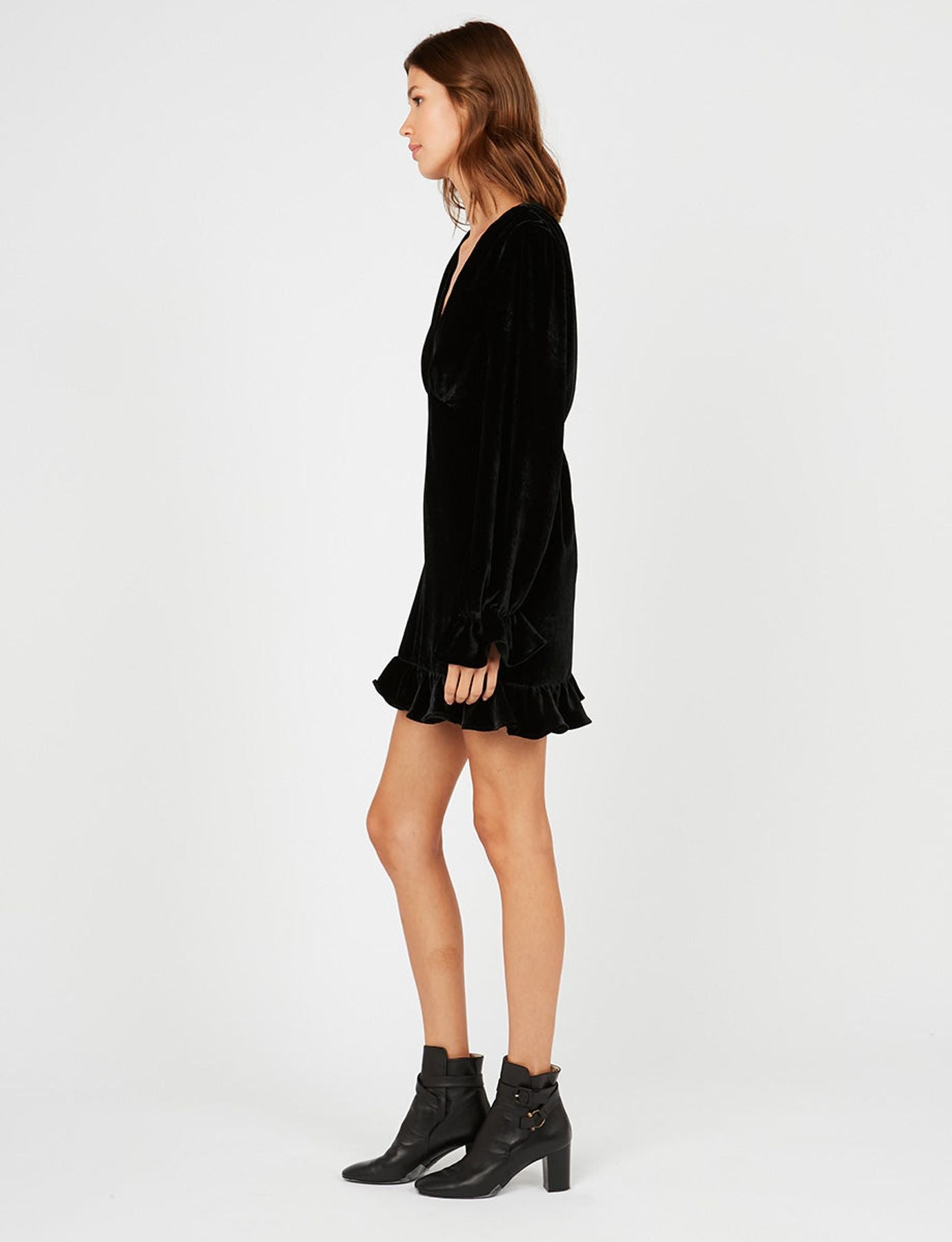 Louisa black velvet dress
