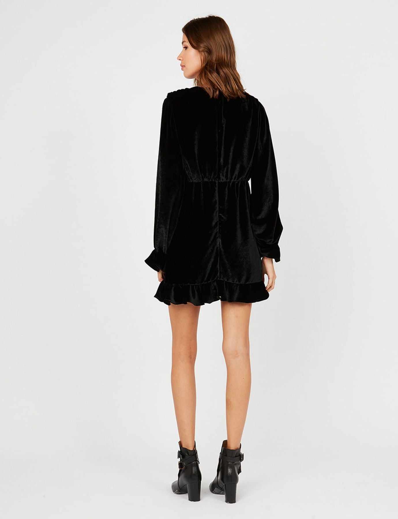 Louisa black velvet dress