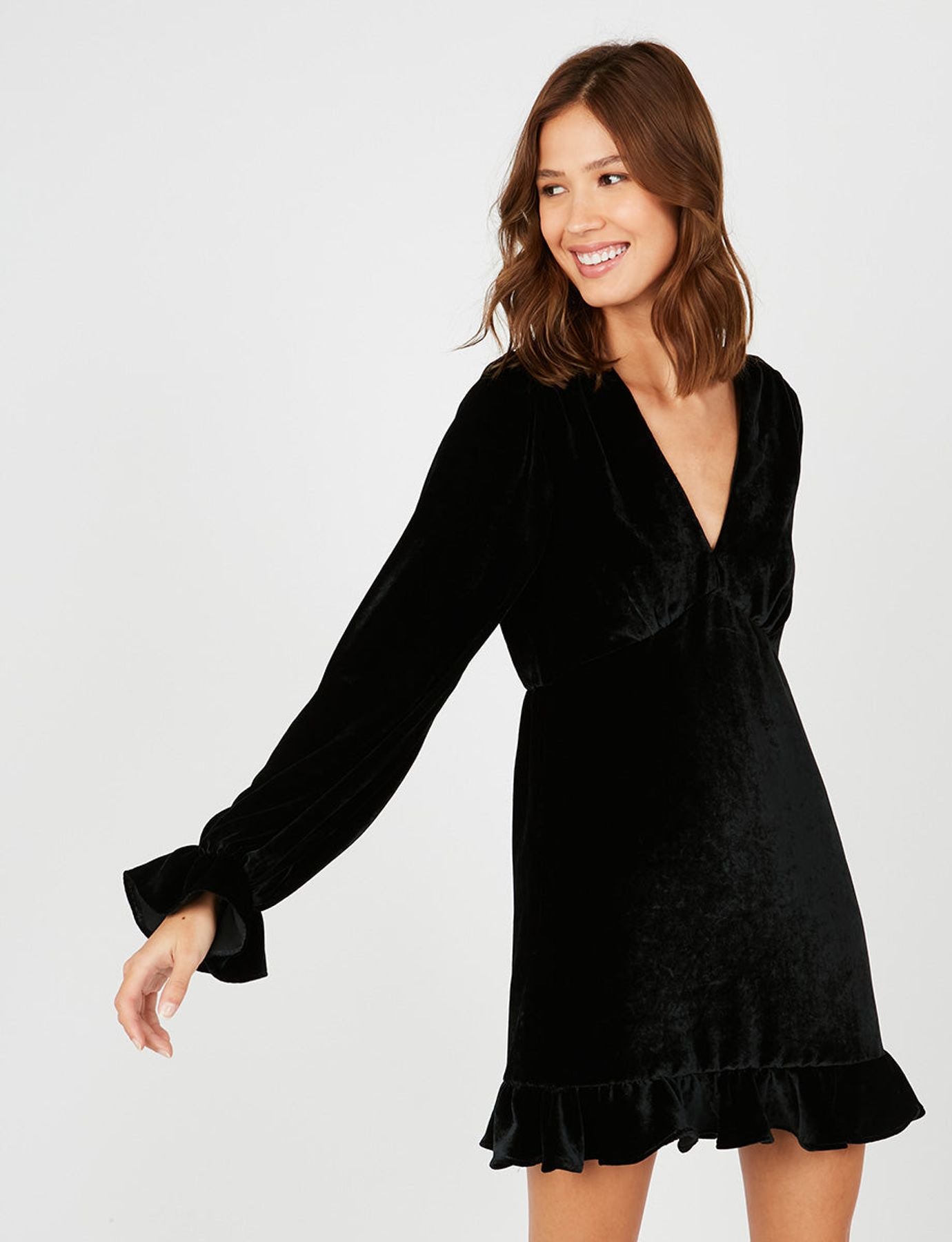 Louisa black velvet dress