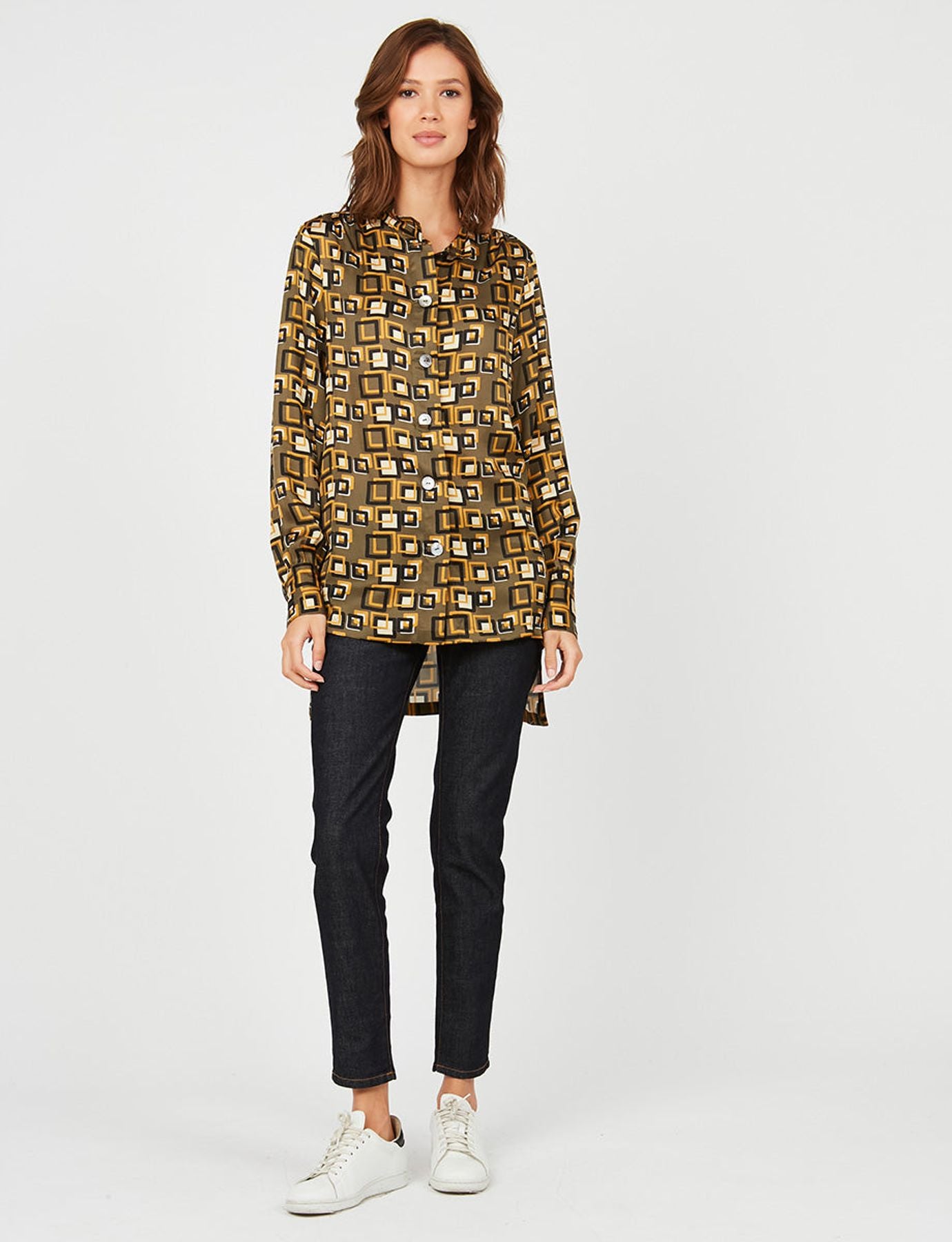 Camisa estampada caqui Marie Sophie