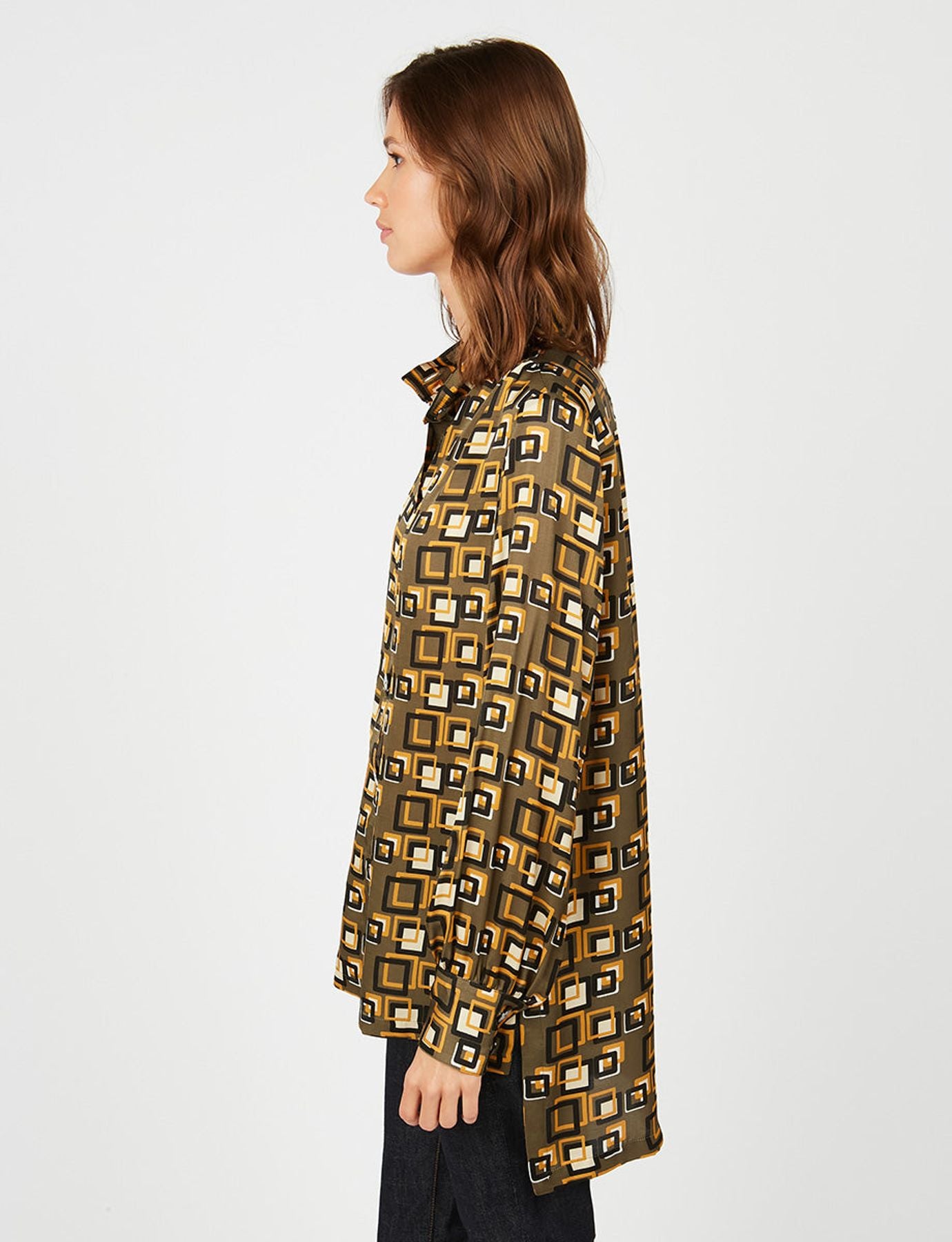 Camisa estampada caqui Marie Sophie