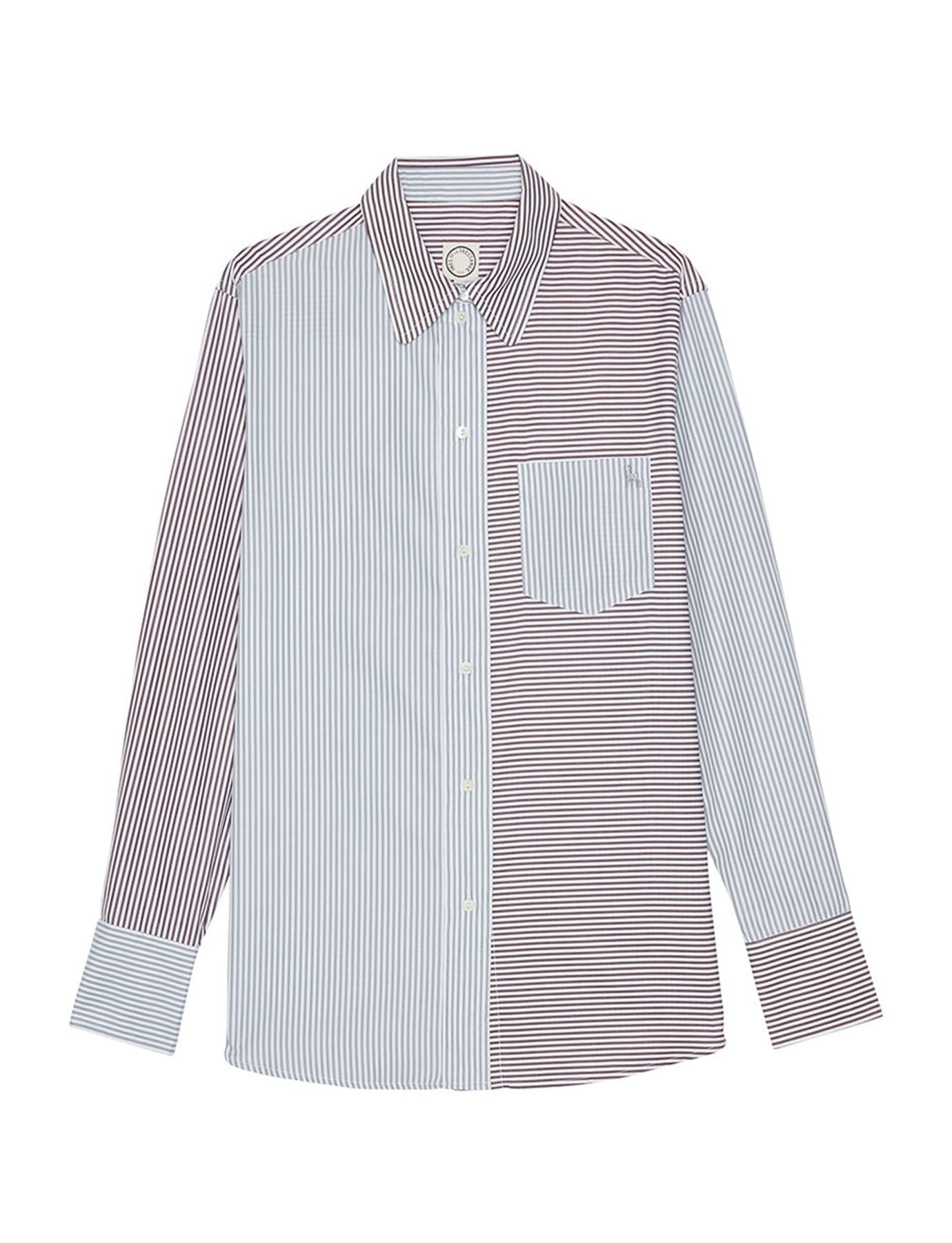 Maureen grey and brown stripes shirt