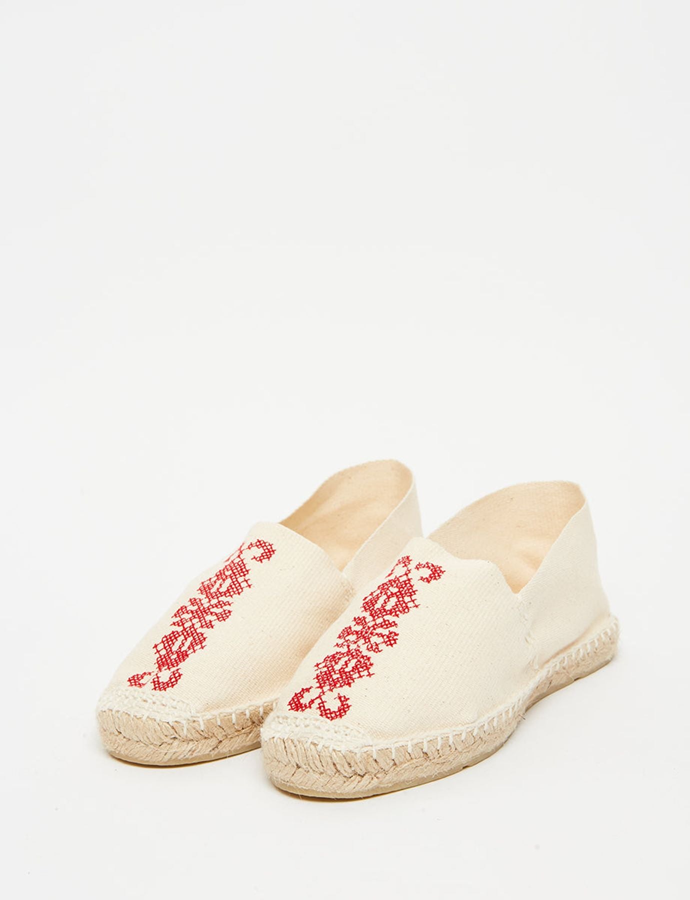 Auriane ecru embroidered espadrilles