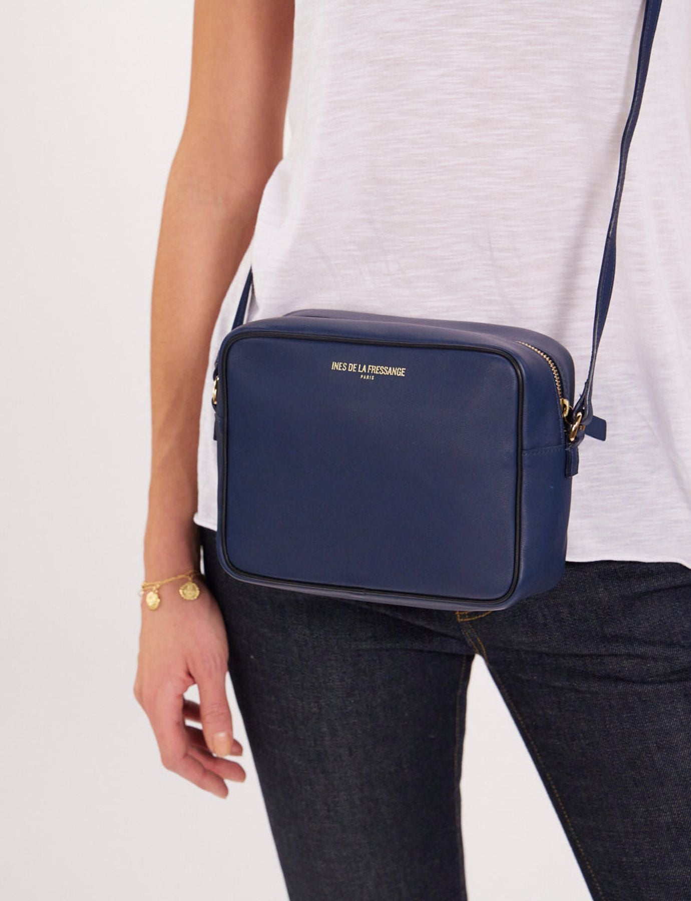 Marcia bag in navy blue with black trim