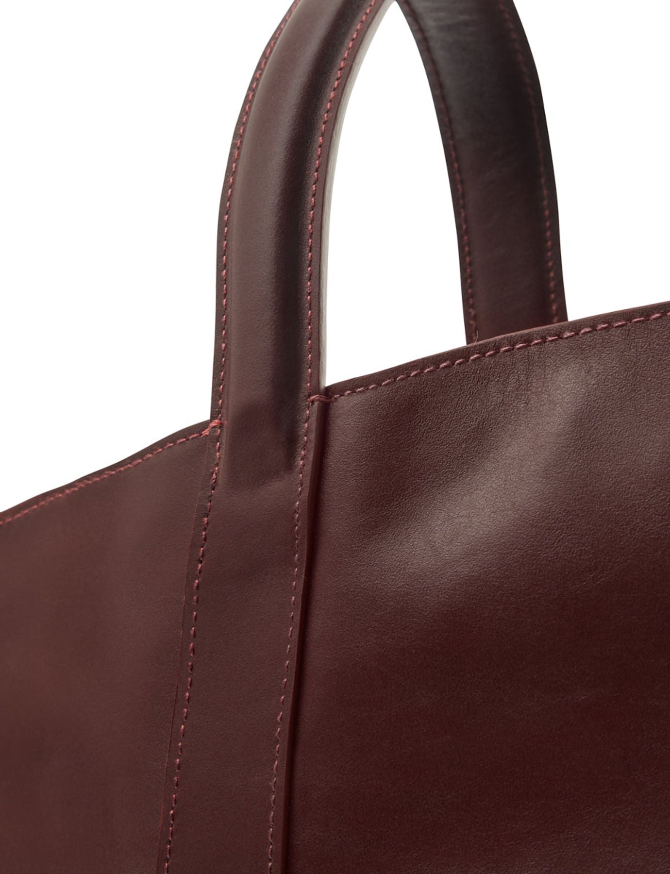 Léonore small leather shopping bag burgundy