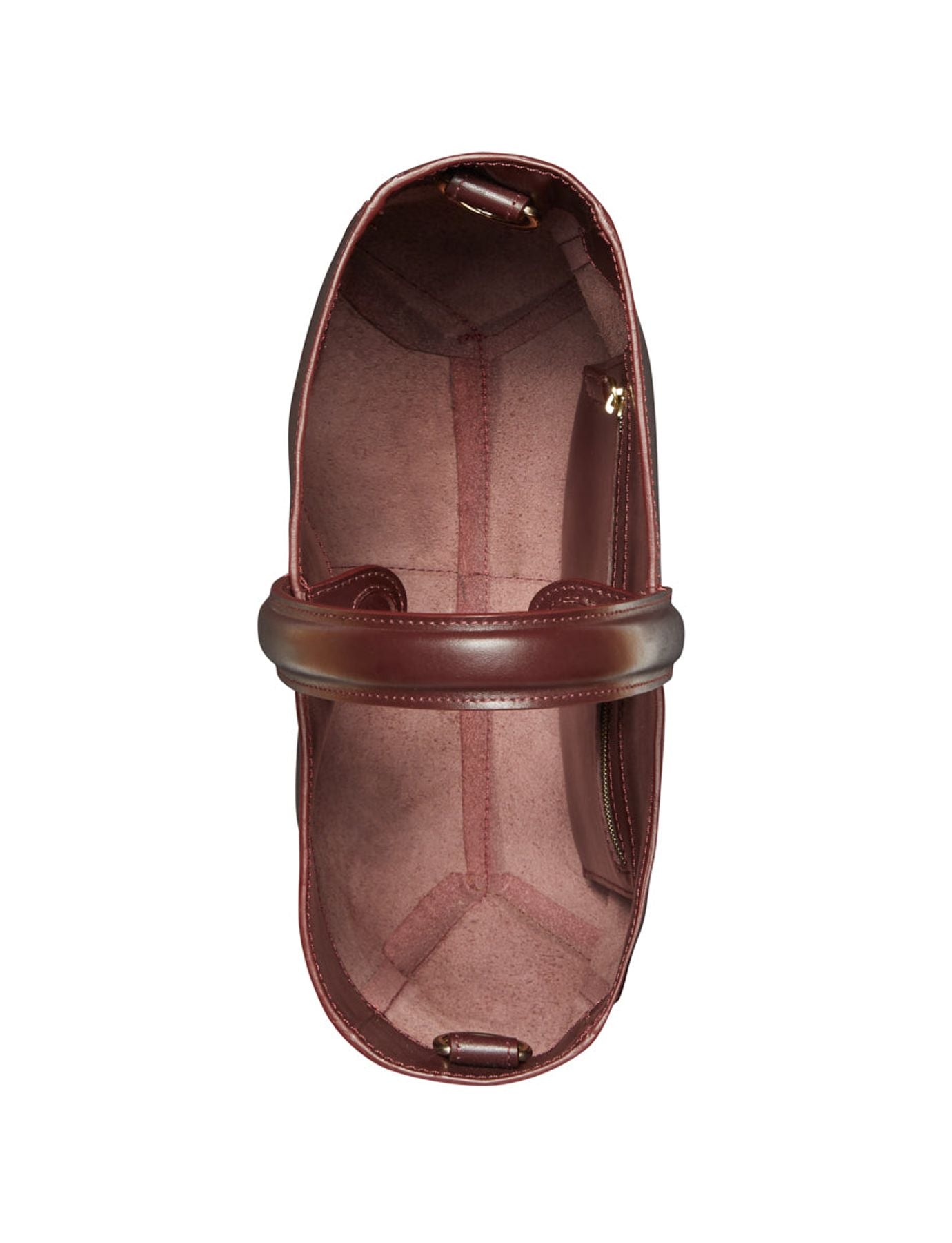 Léonore small leather shopping bag burgundy