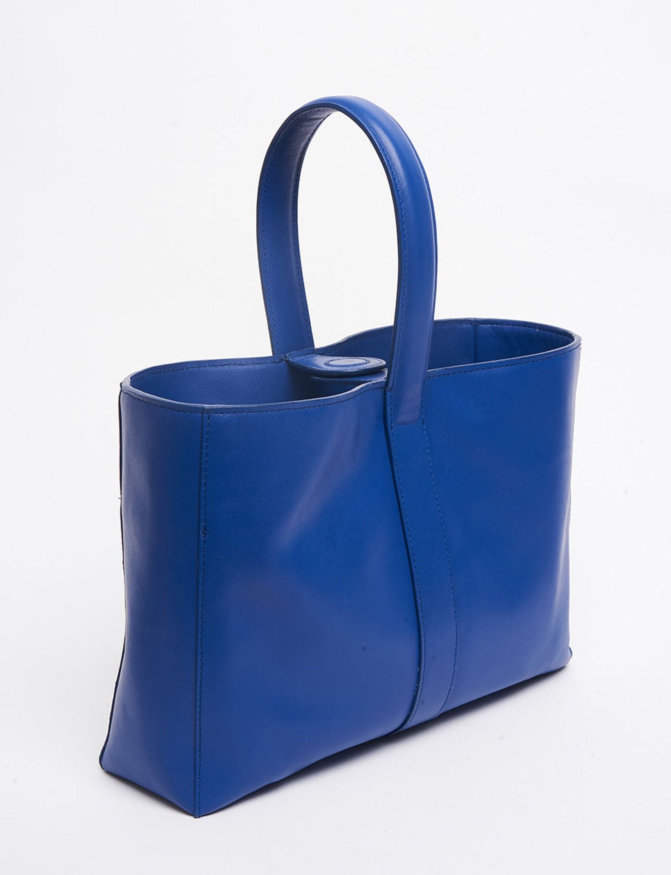 Léonore S cobalt leather bag