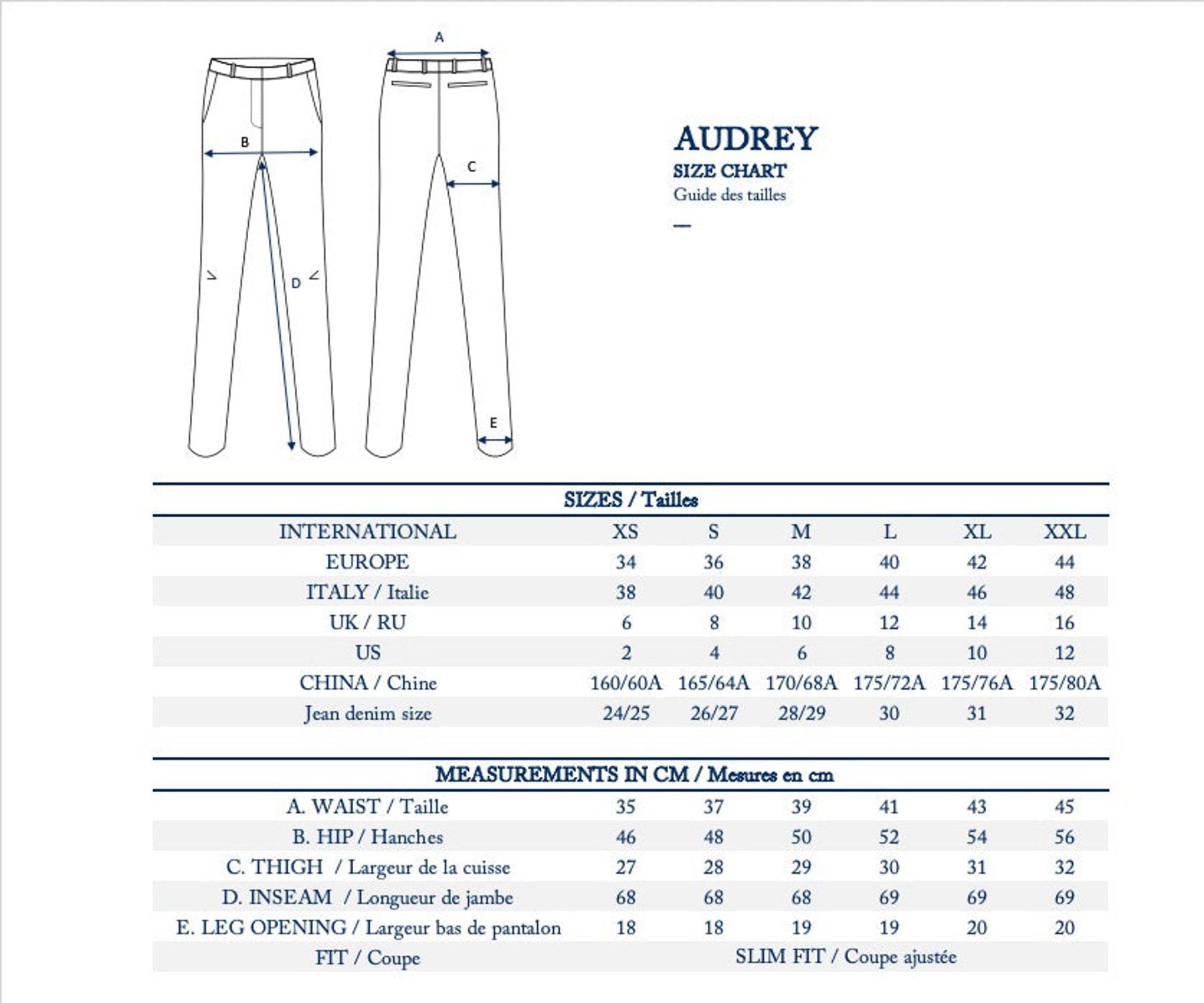 Audrey midnight blue trousers