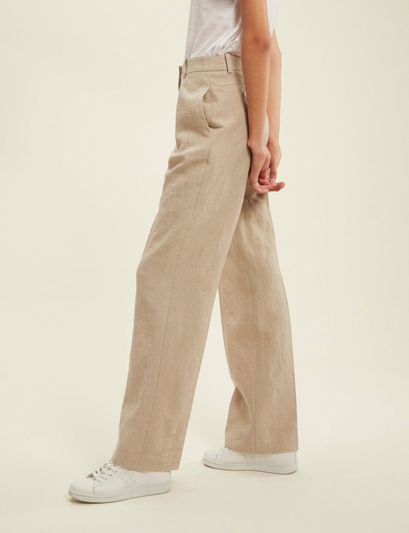 Pantalones Hector de lino beige